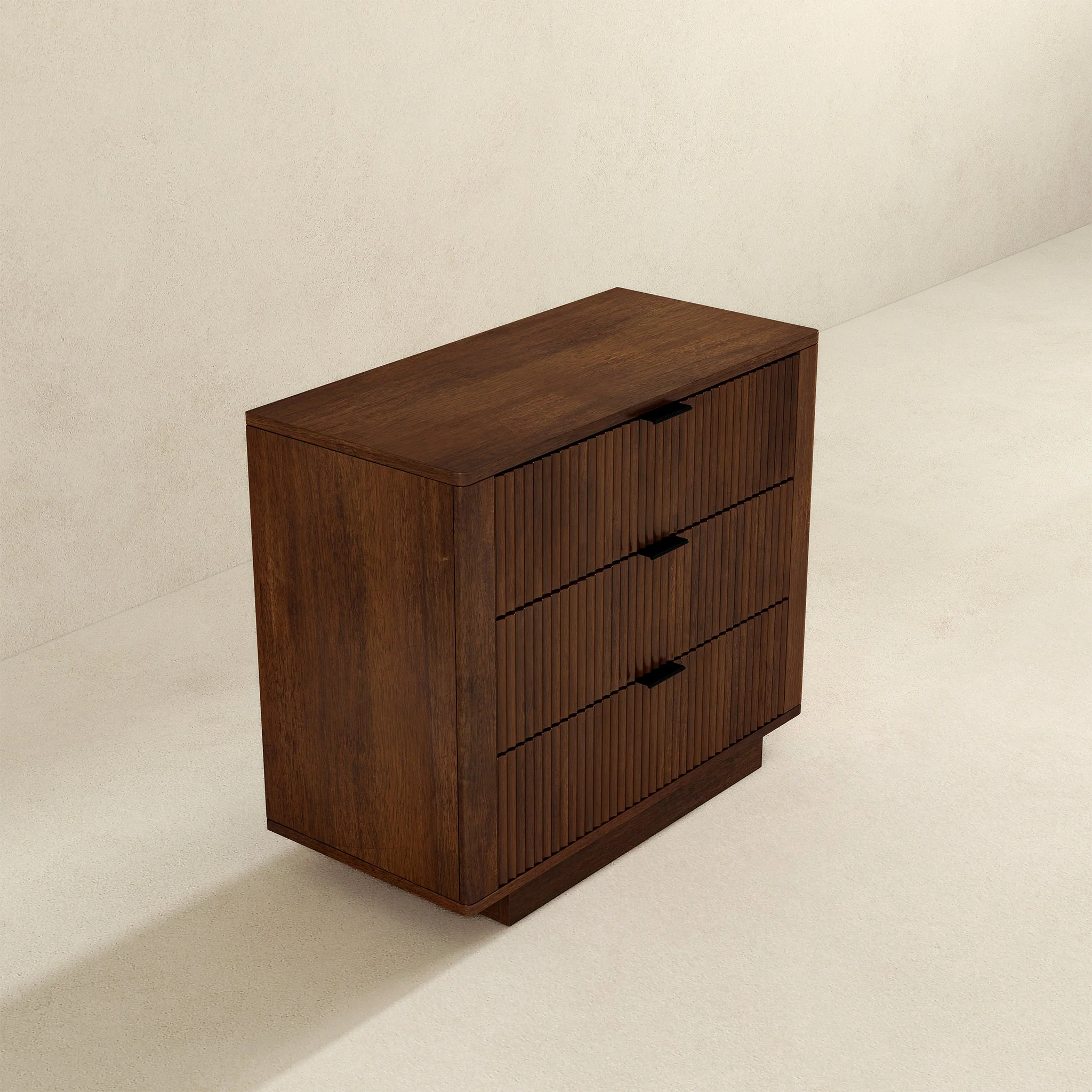Lola Walnut Nightstand 3-Drawer - Image 3