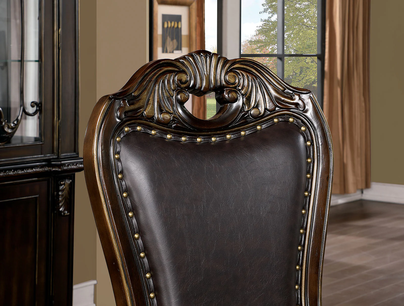 Lombardy Walnut/Dark Brown 9 Pc. Dining Room Set - Image 6