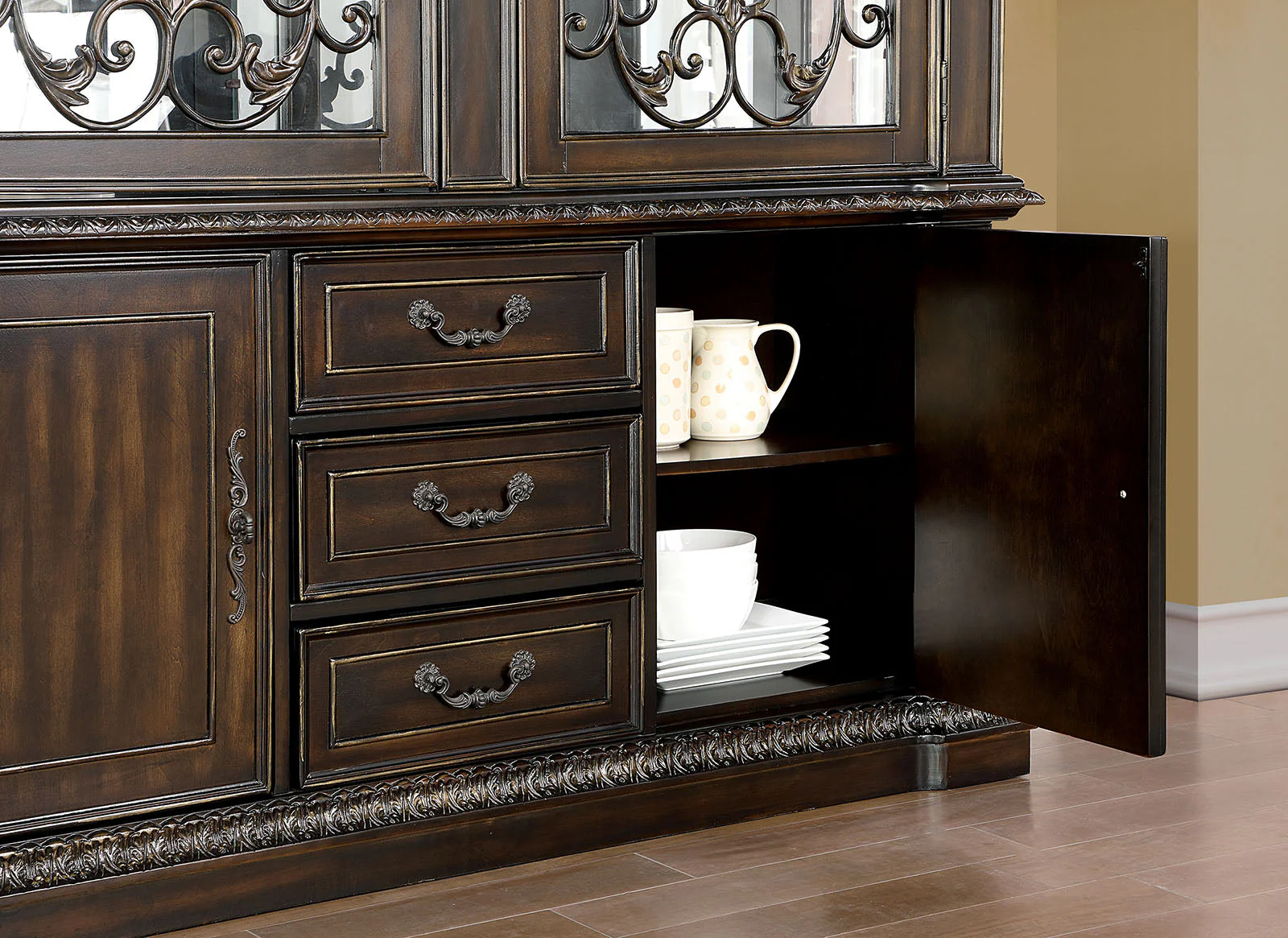 Lombardy Walnut Hutch & Buffet - Image 3