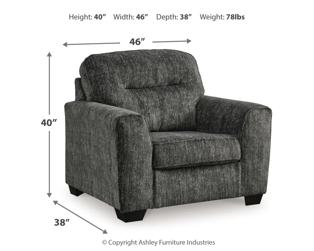 Lonoke Gunmetal Sofa, Loveseat and Oversized Chair - Image 19