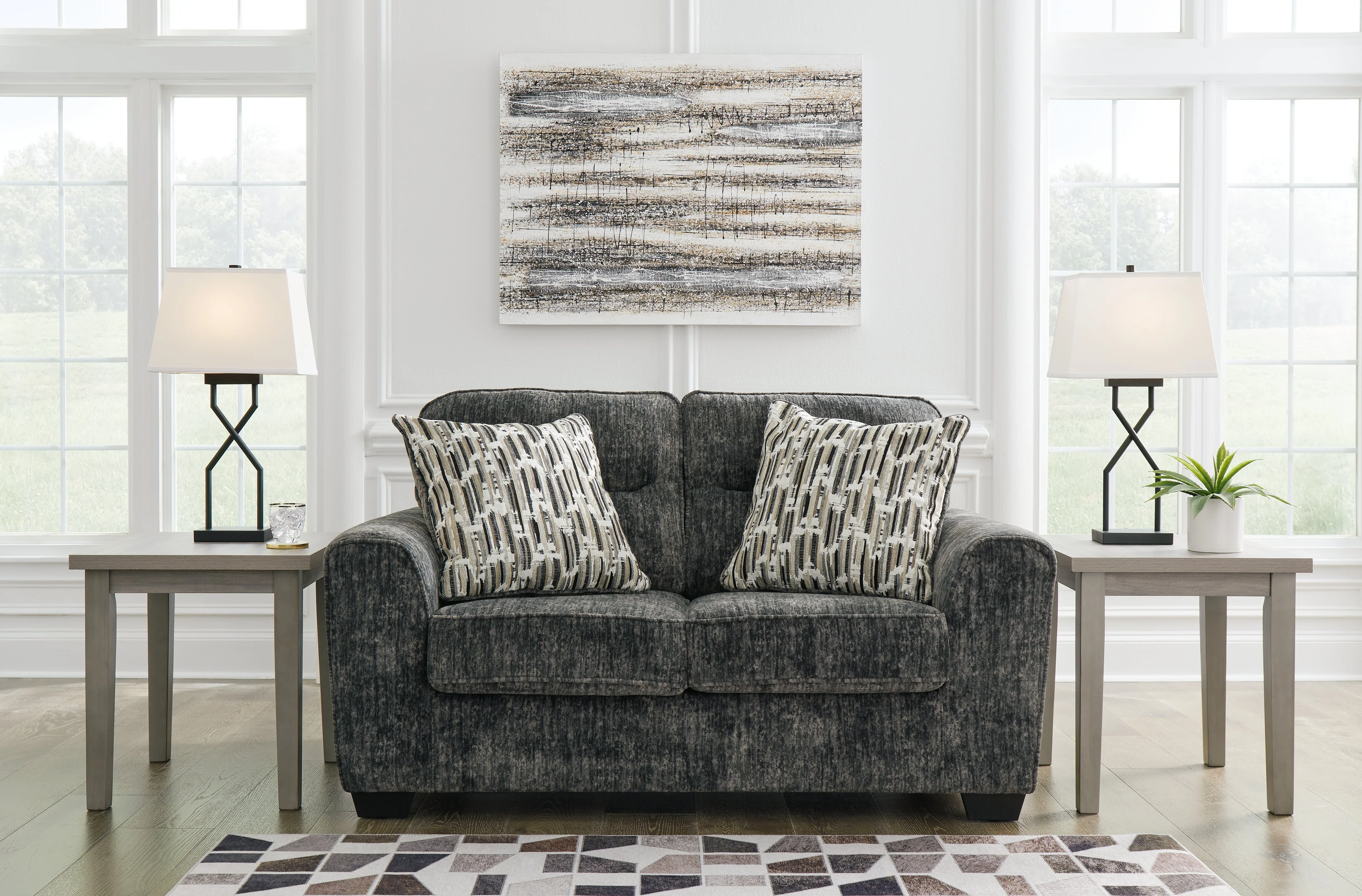 Lonoke Gunmetal Sofa, Loveseat and Oversized Chair - Image 25