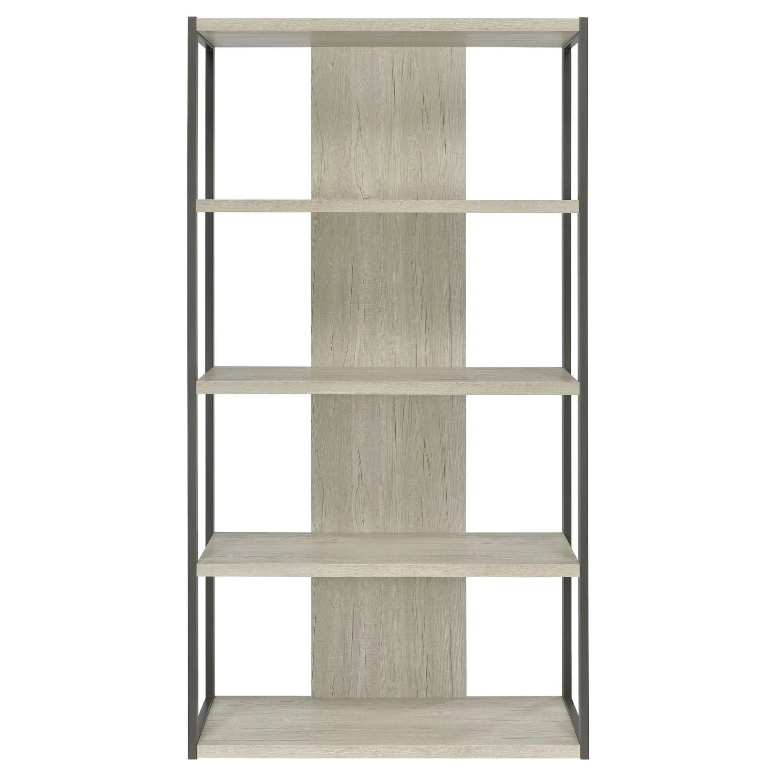 Loomis Whitewashed Gray 4-Shelf Bookcase - Image 3