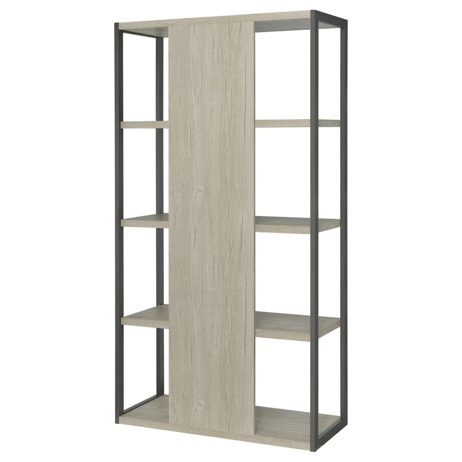 Loomis Whitewashed Gray 4-Shelf Bookcase - Image 8