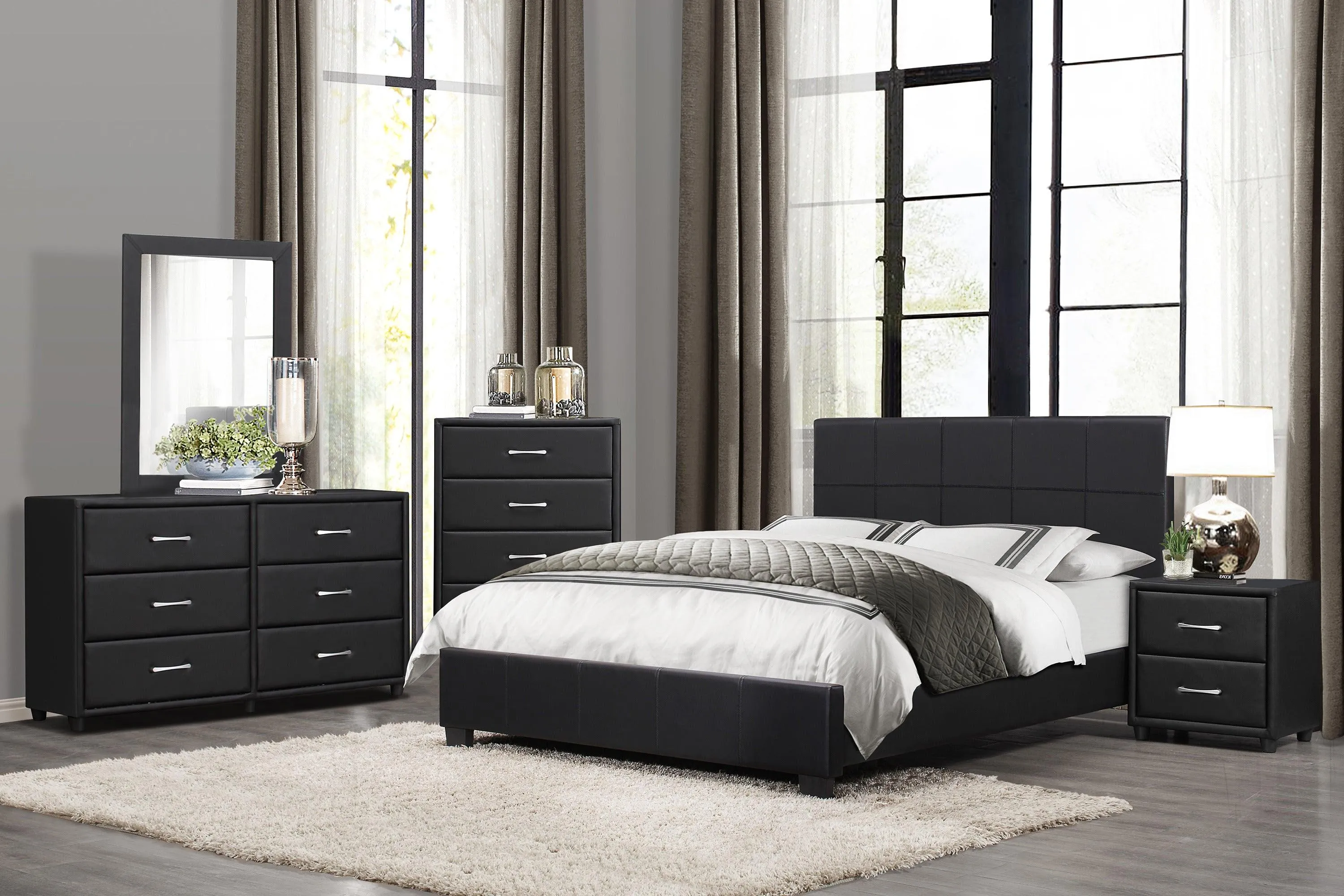 Lorenzi Black Nightstand - Image 2