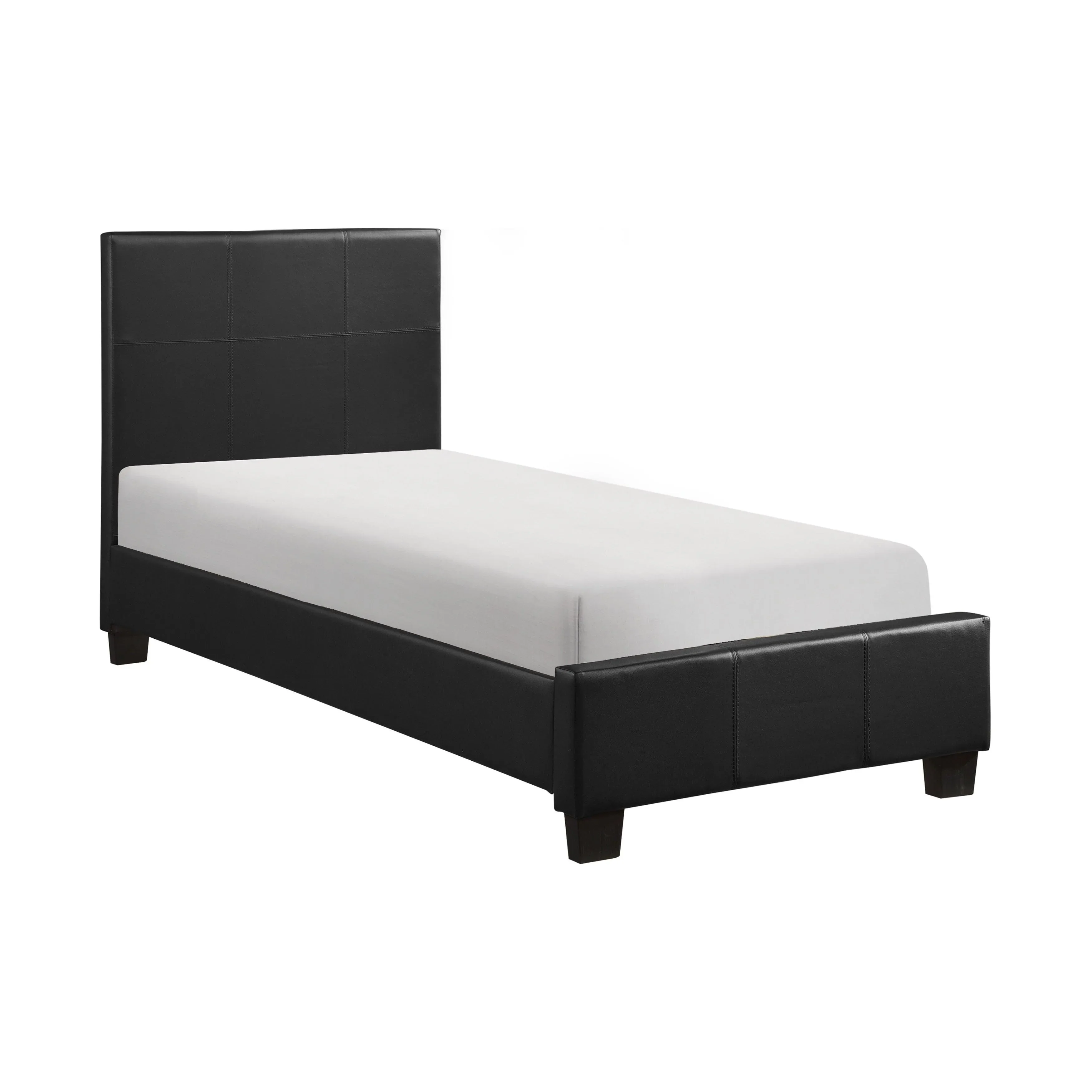 Lorenzi Black Twin Upholstered Platform Bed - Image 3