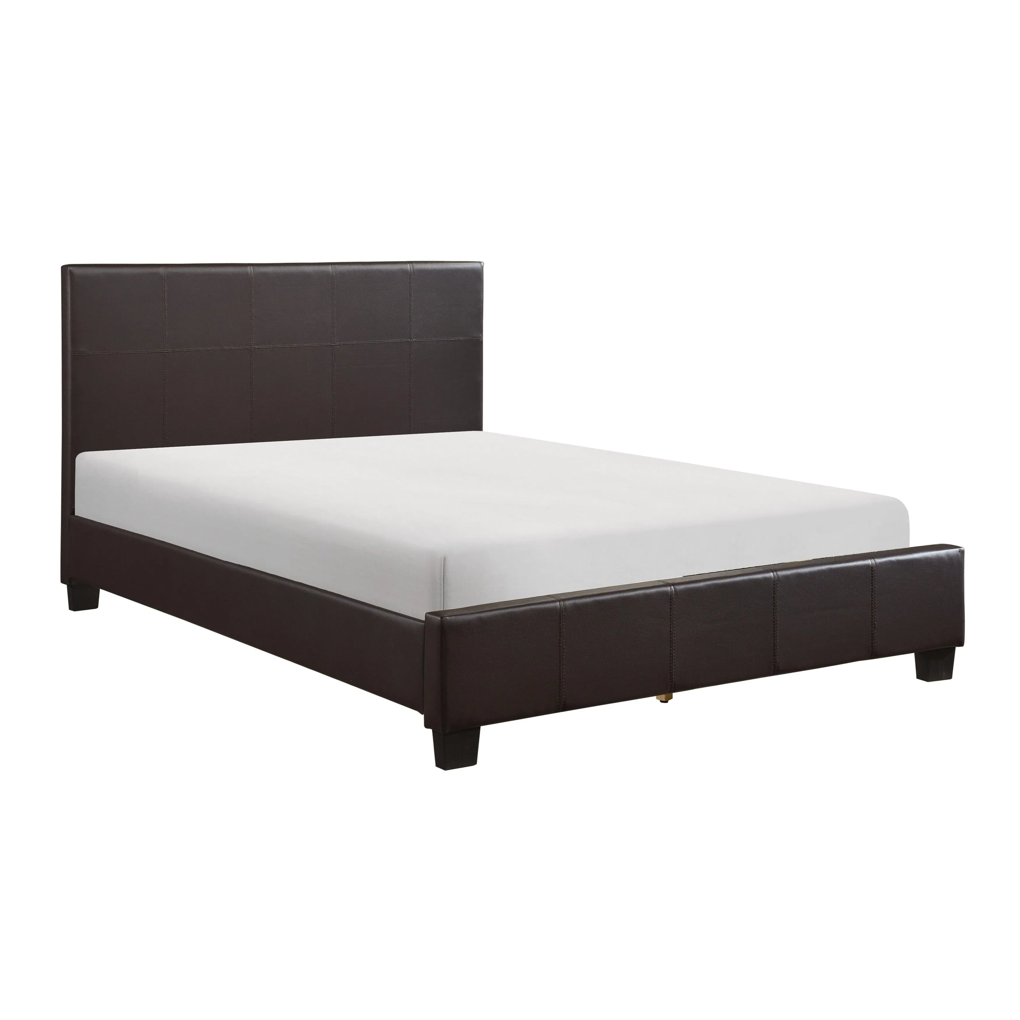 Lorenzi Dark Brown Queen Upholstered Platform Bed - Image 4