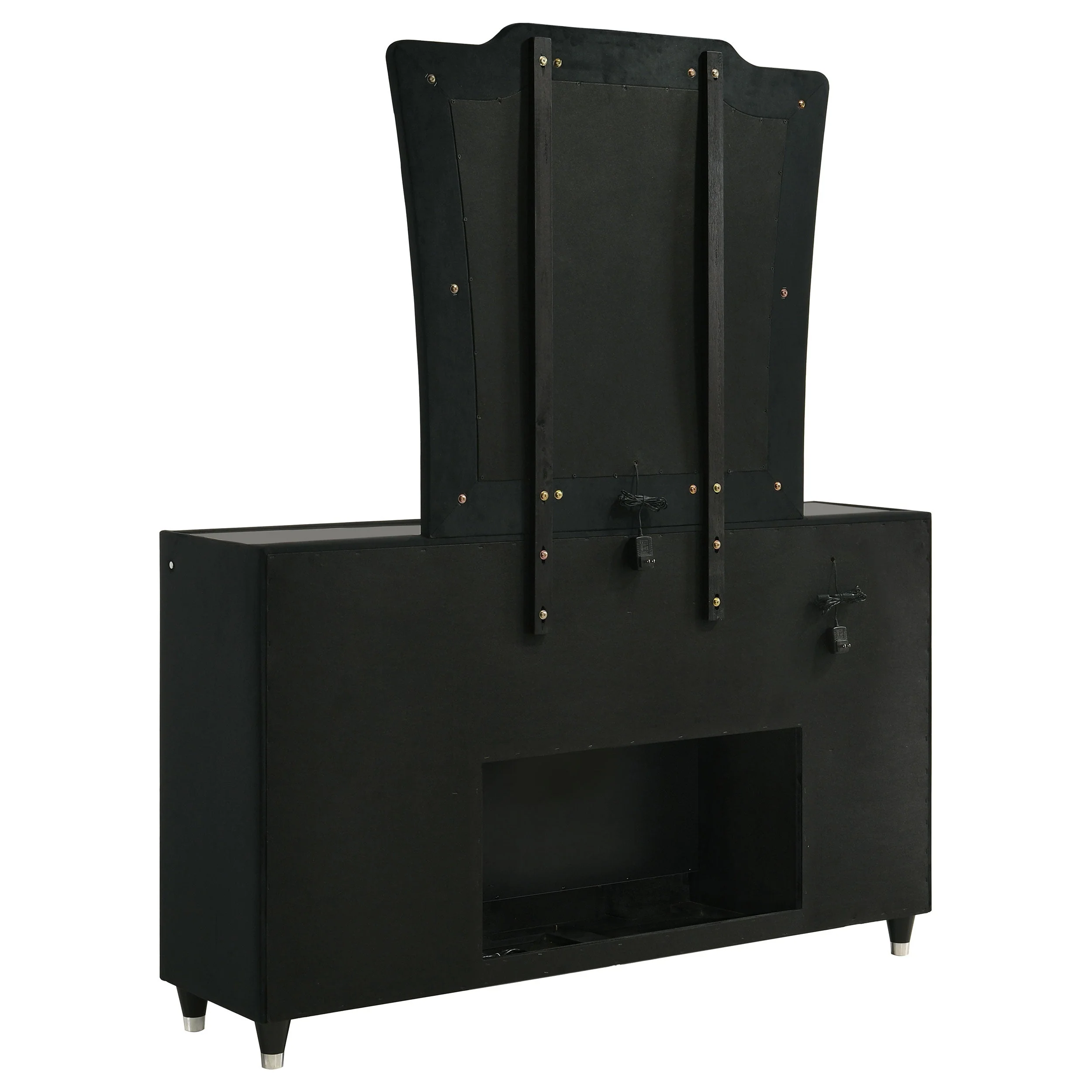 Lorient Black 8-drawer LED Flame Box Dresser and Mirror - Image 6