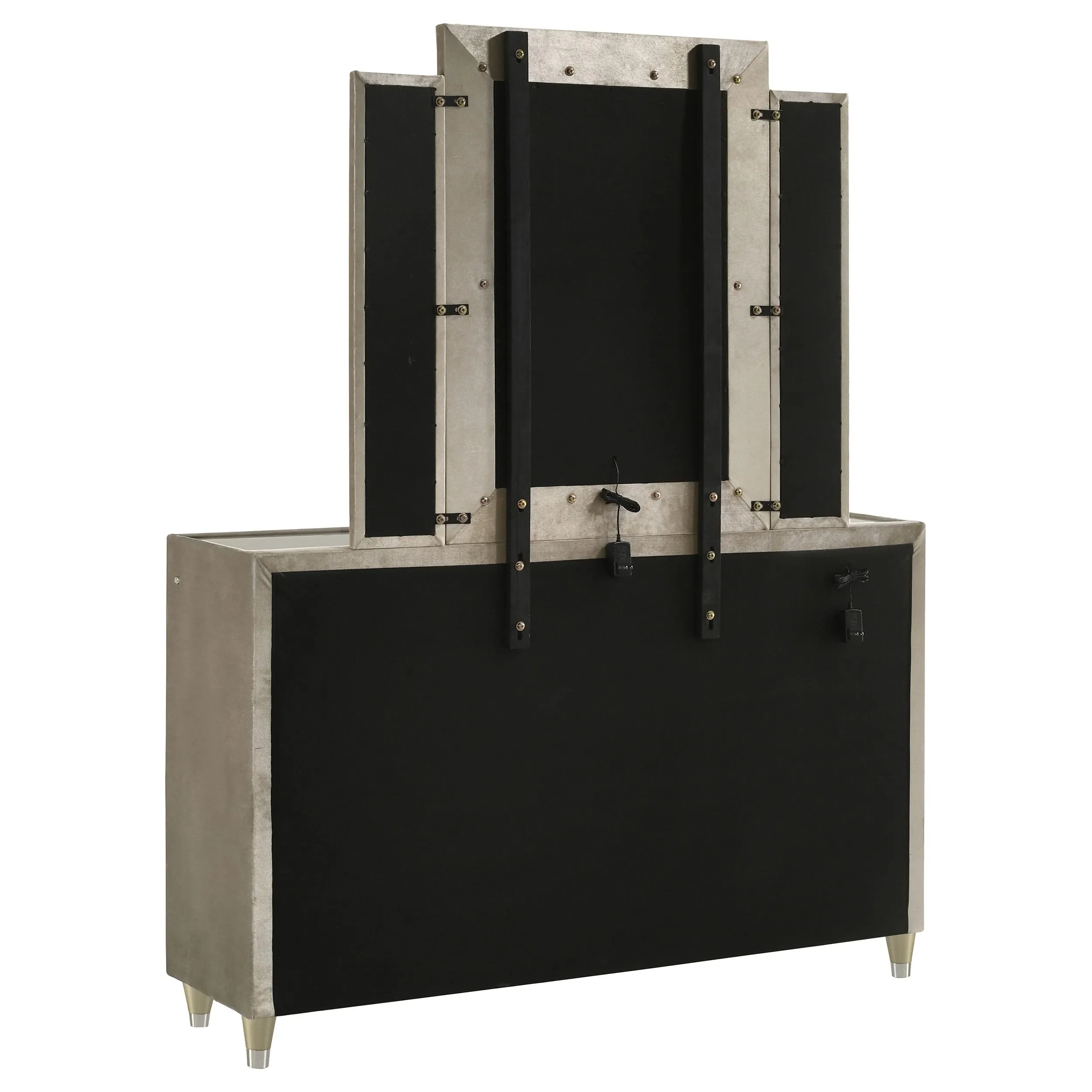 Lorient Ivory/Camel 8-drawer LED Dresser with Mirror - Image 6