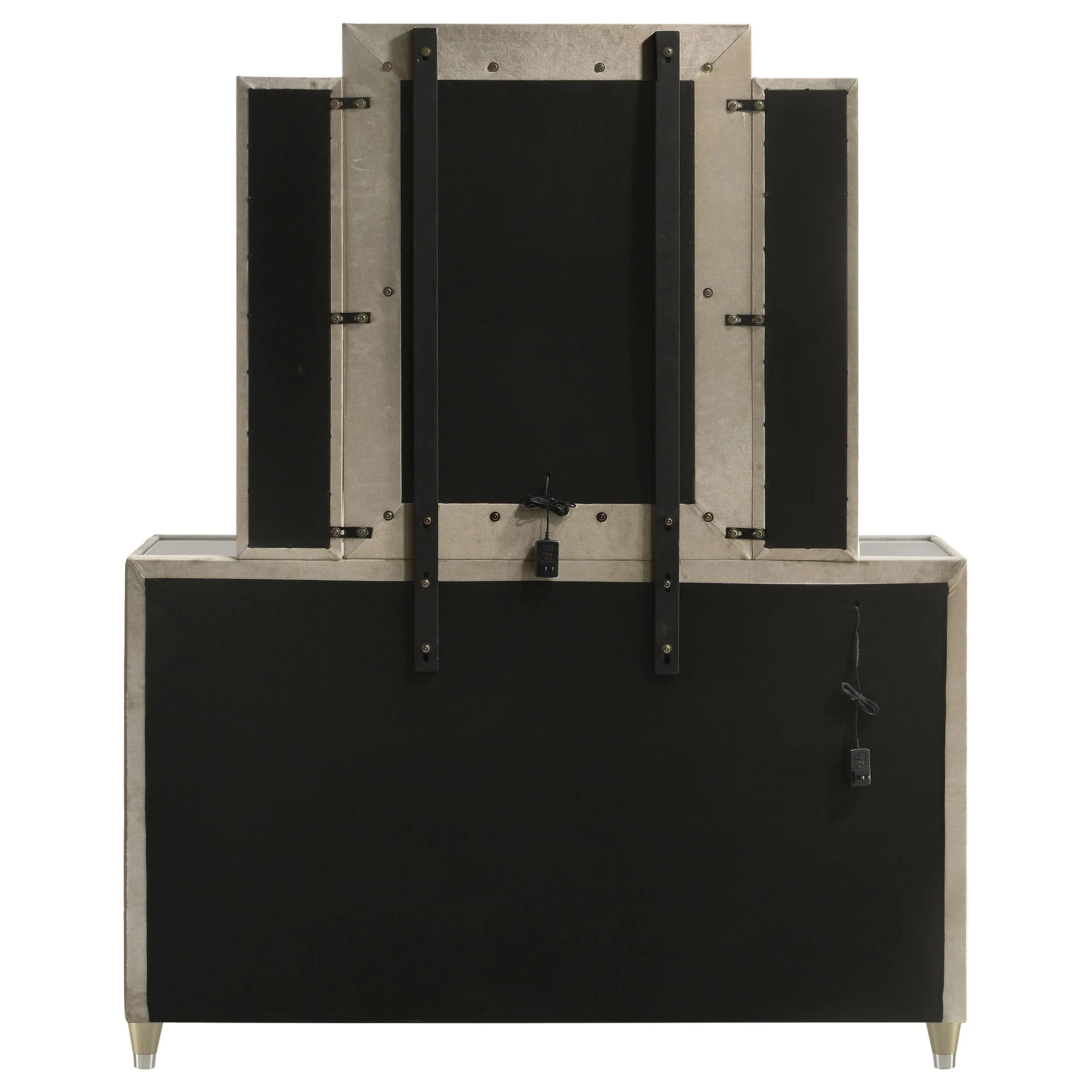 Lorient Ivory/Camel 8-drawer LED Dresser with Mirror - Image 7