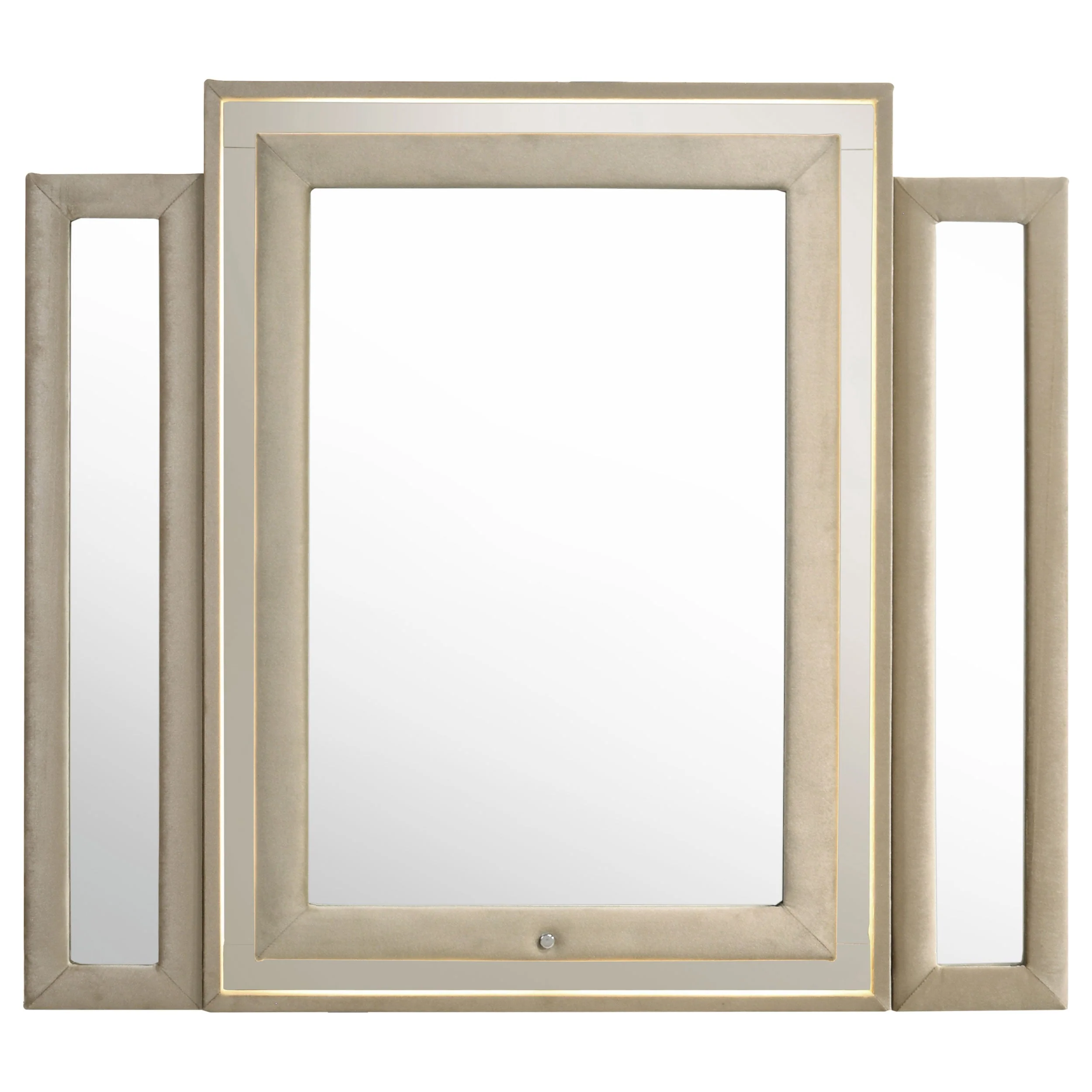 Lorient Ivory/Camel LED Dresser Mirror - Image 3
