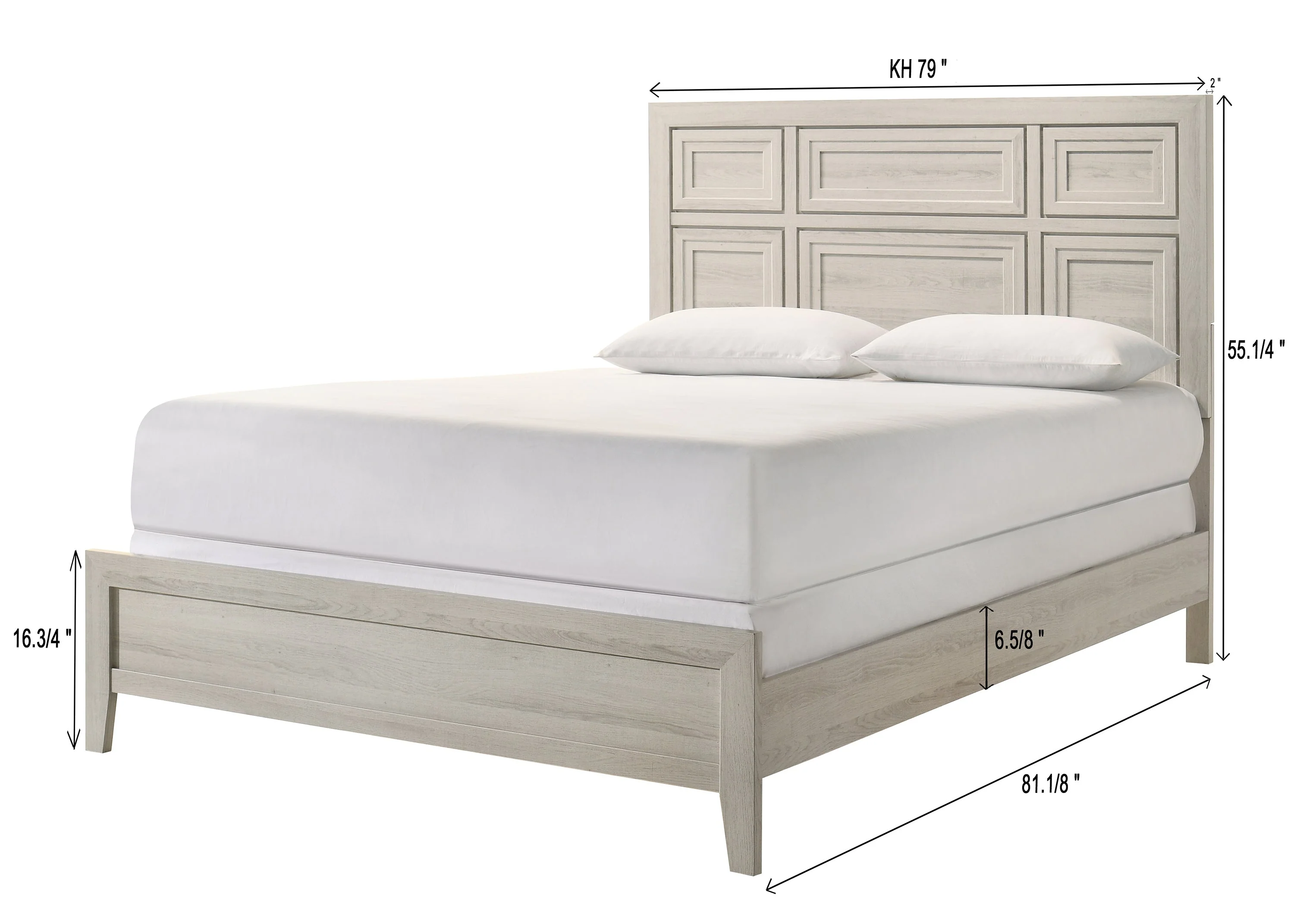 Lorraine Antique White King Panel Bed - Image 5
