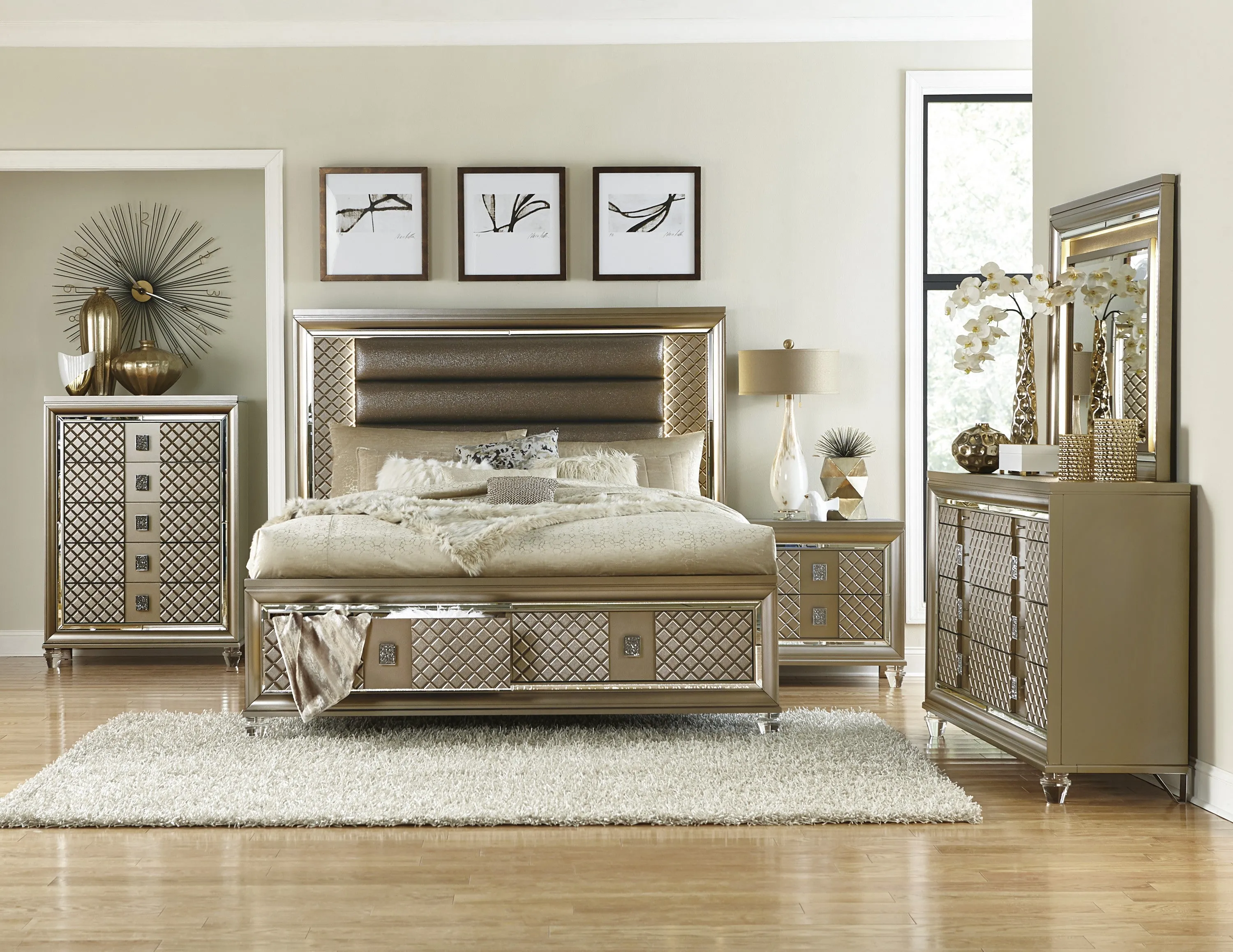 Loudon Champagne Metallic Chest - Image 2