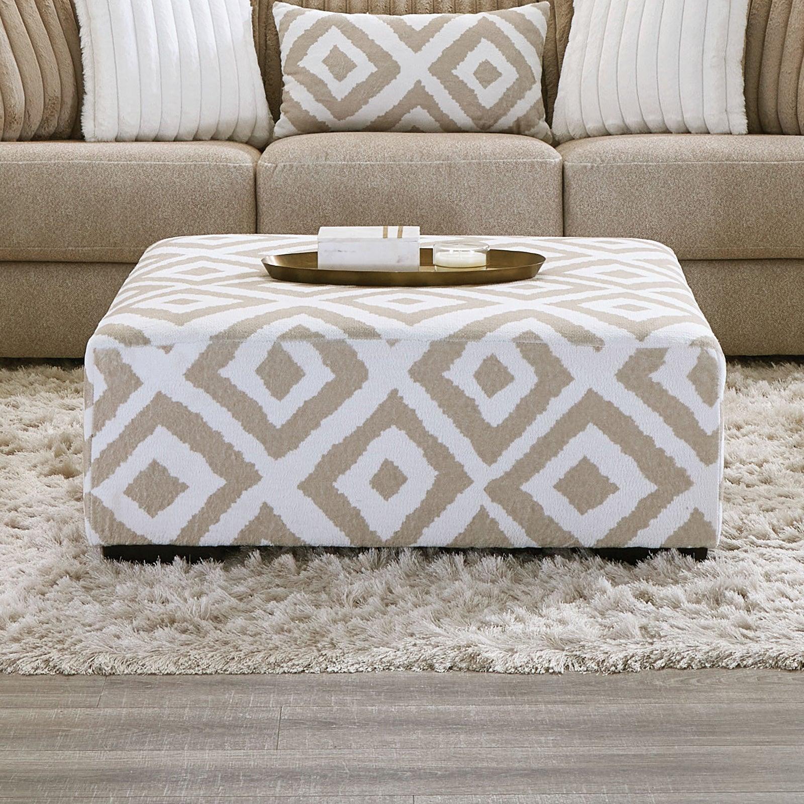 Loughlin Light Brown/Ivory Ottoman