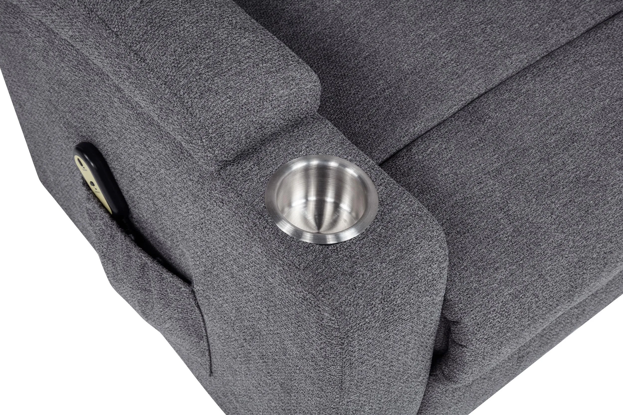 Louie Gray Chenille Upholstered Power Lift Massage Chair - Image 11