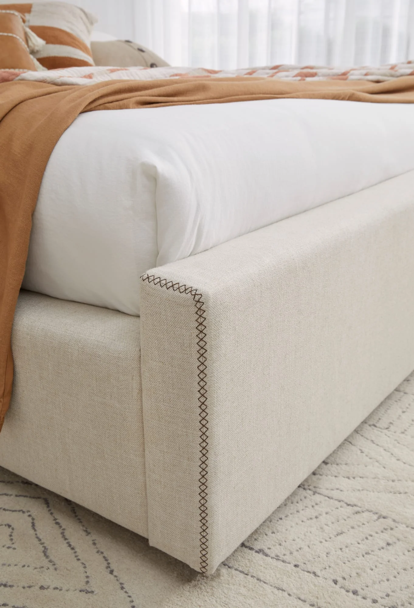 Louis Natural California King Upholstered Platform Bed - Image 3