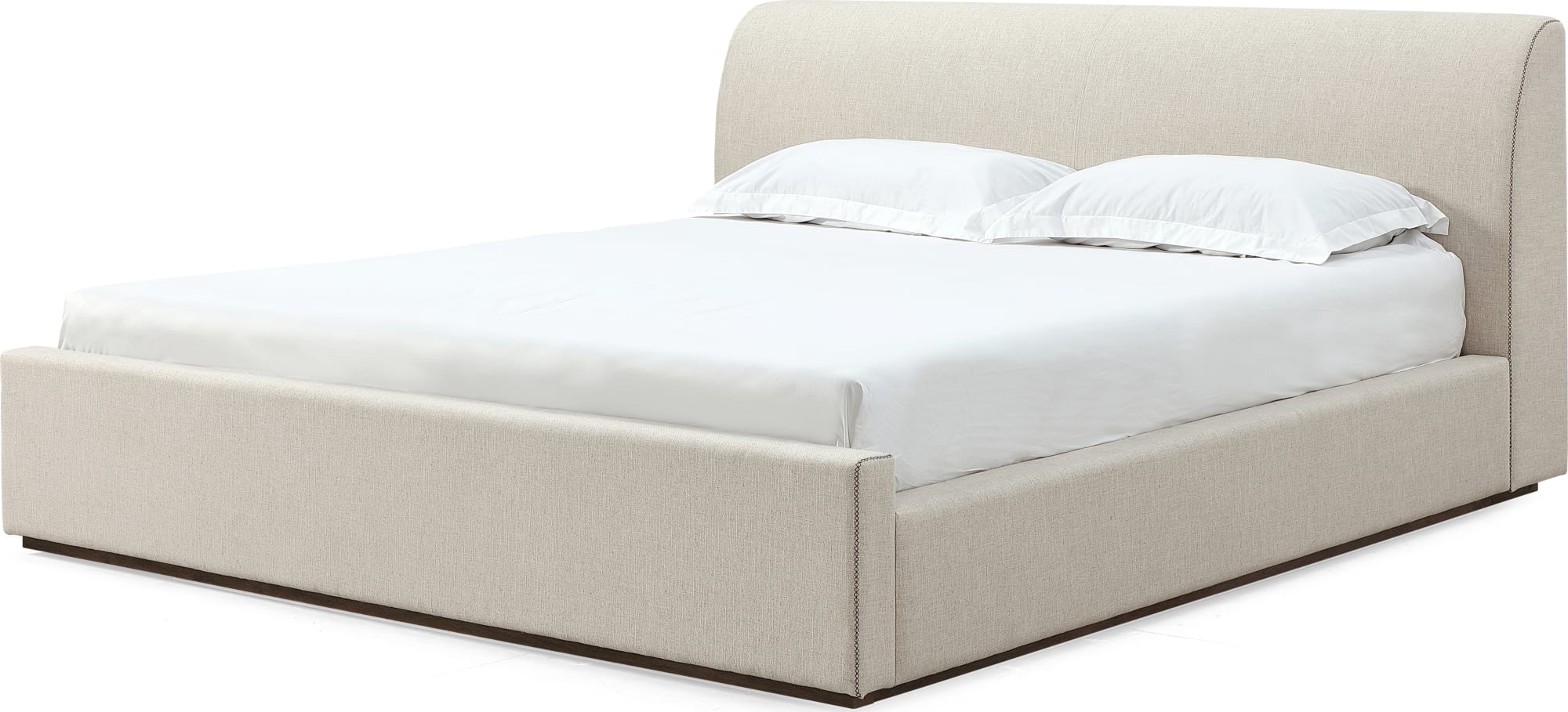 Louis Natural Queen Upholstered Platform Bed - Image 4
