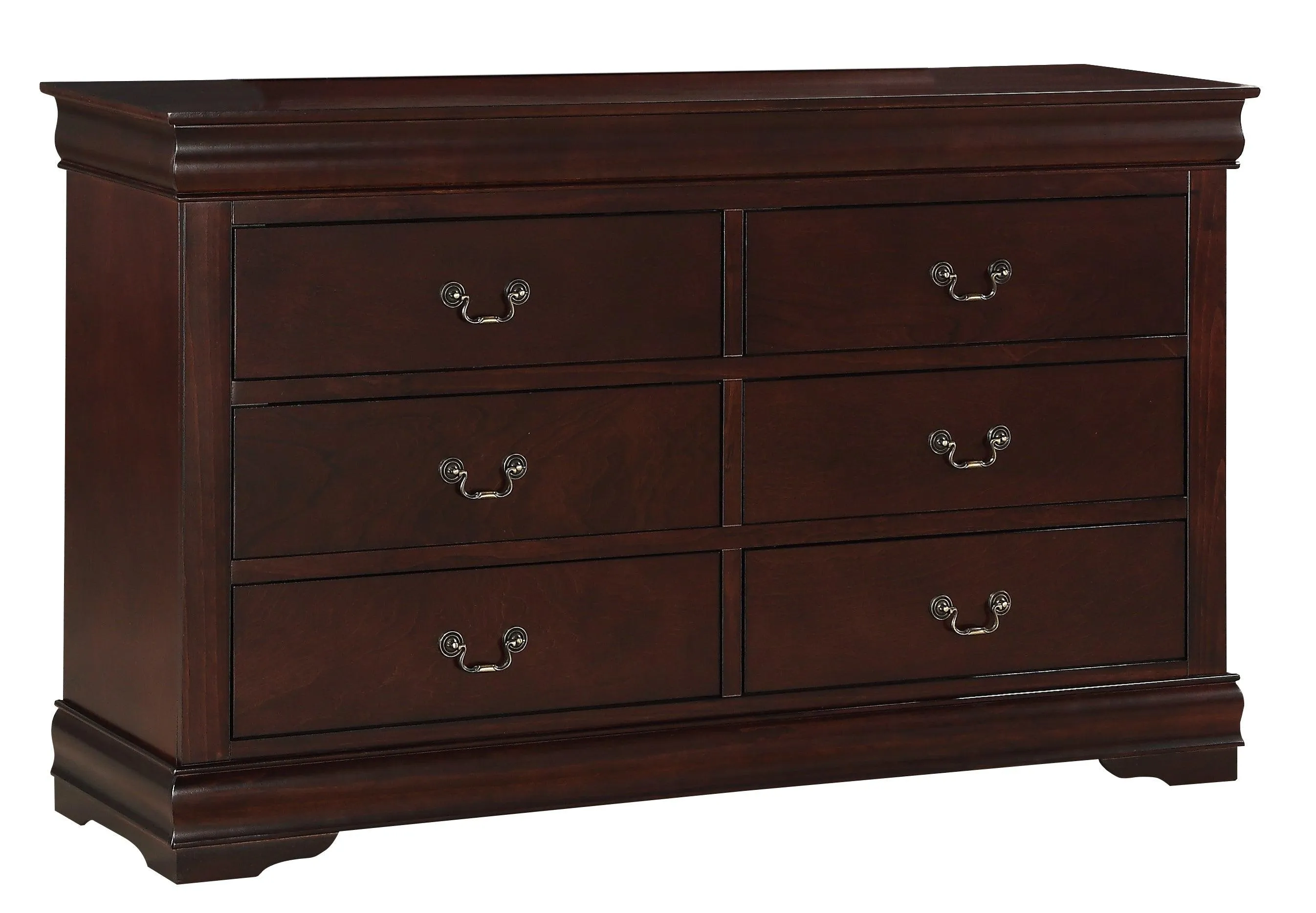 Louis Philip Cherry Sleigh Bedroom Set - Image 5