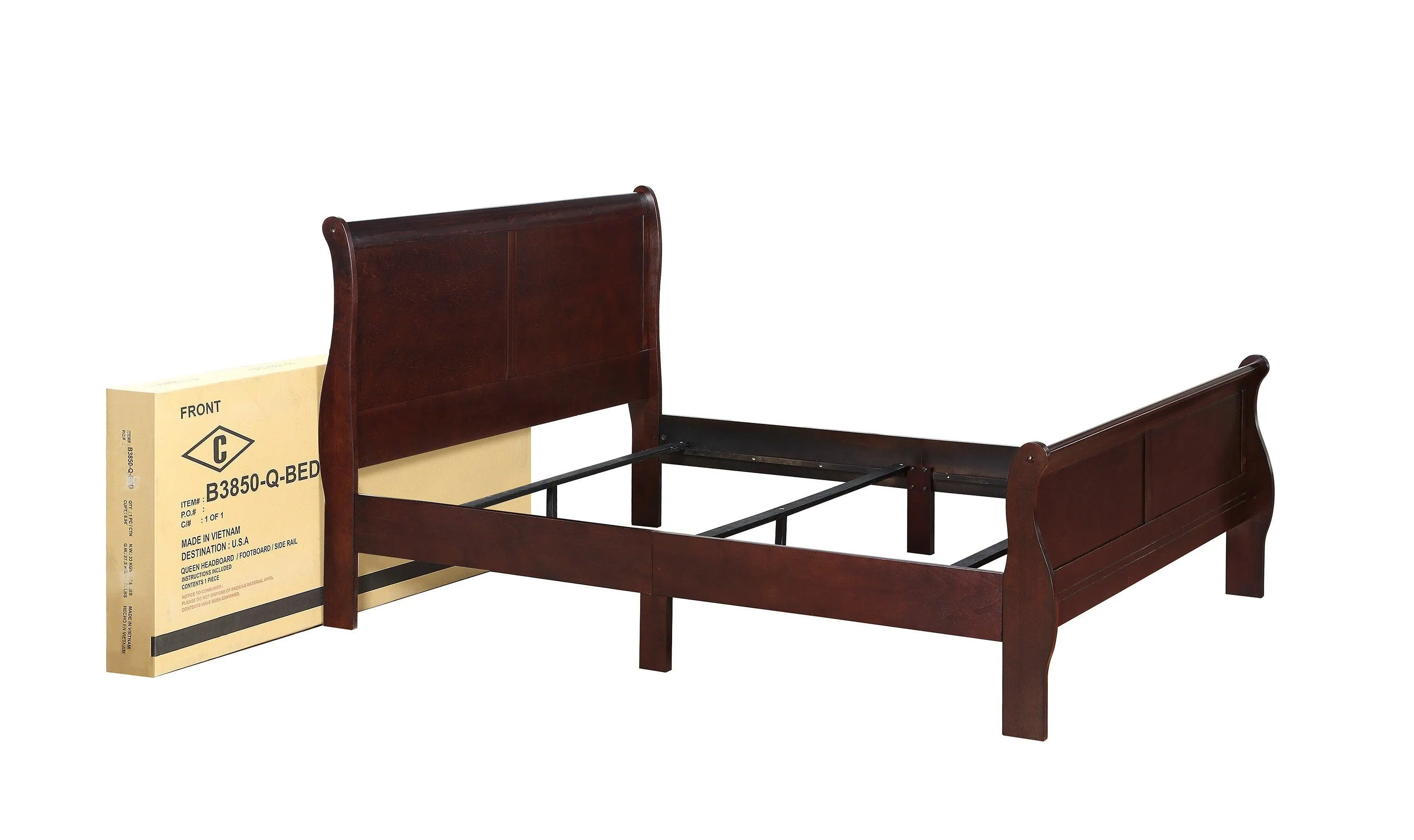 Louis Philip Cherry Sleigh Bedroom Set - Image 7