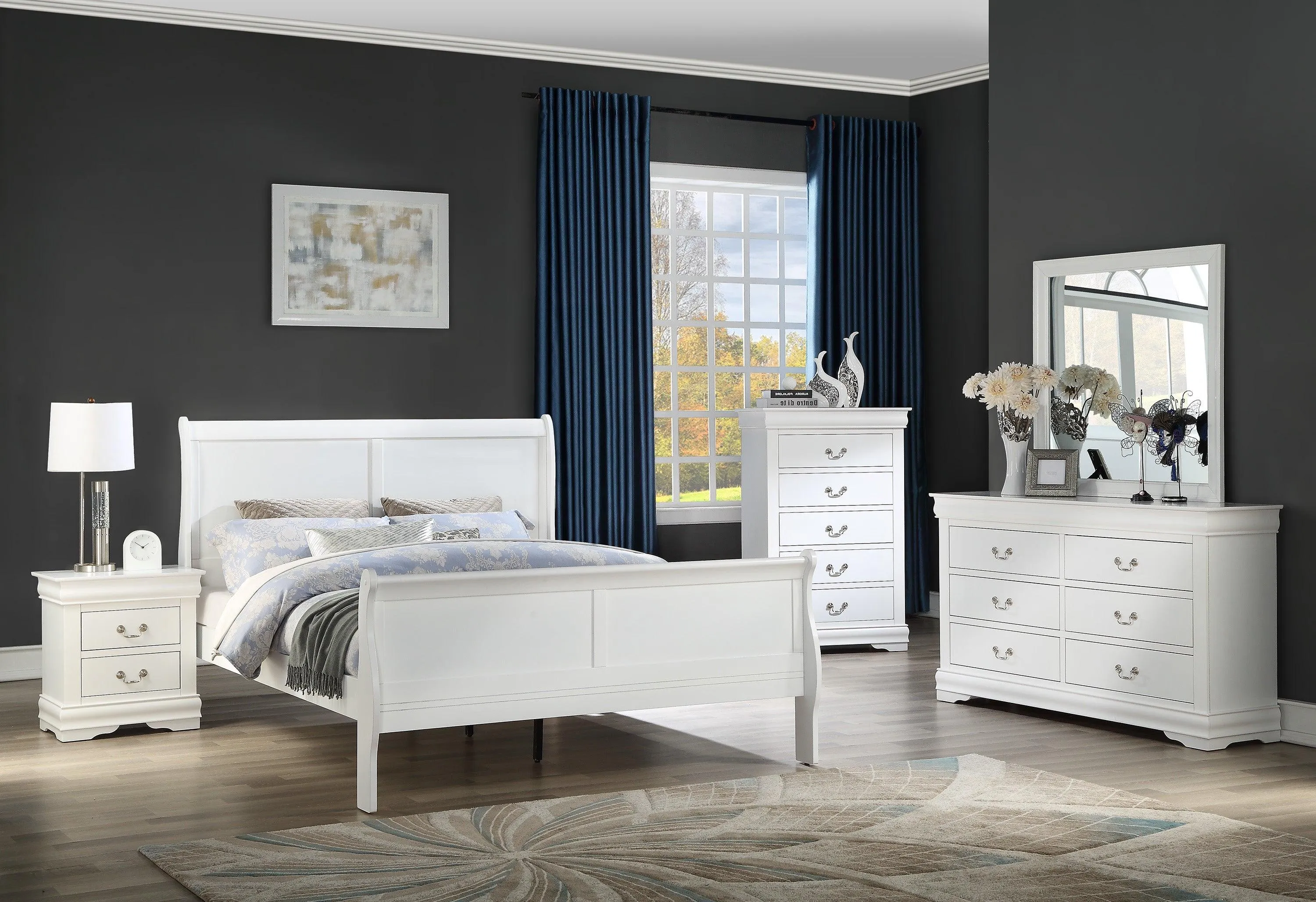 Louis Philip White Nightstand - Image 2