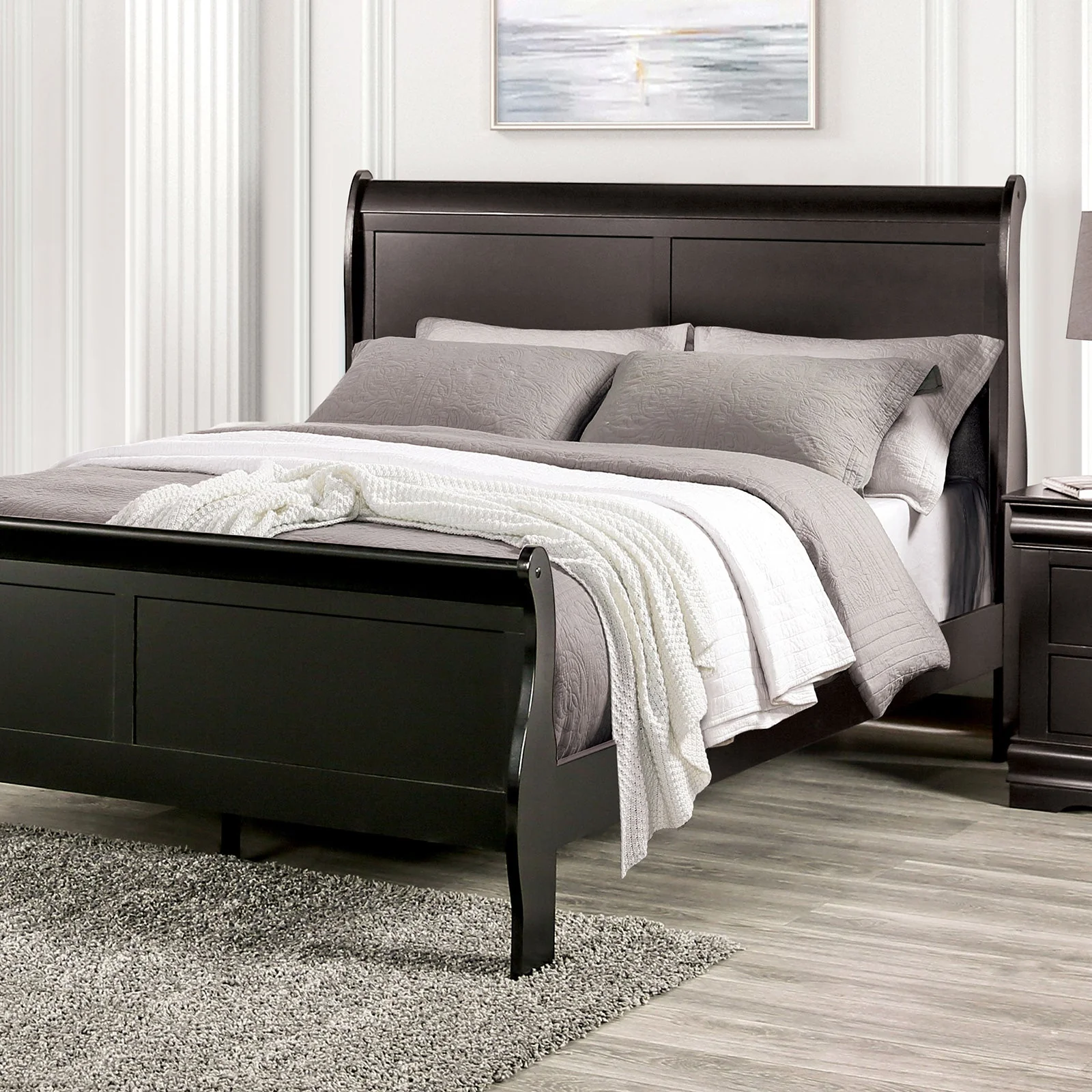Louis Philippe Black Twin Bed
