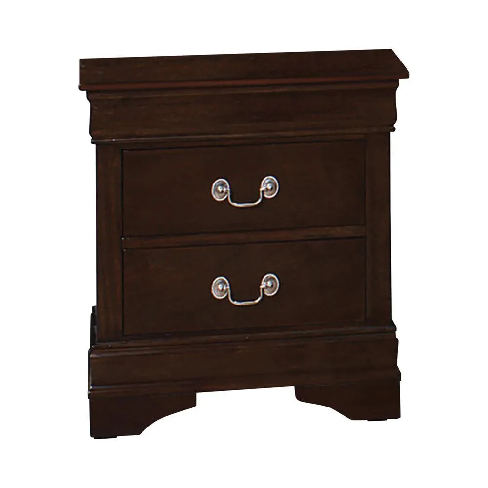 Louis Philippe Cappuccino 2-Drawer Nightstand - Image 3