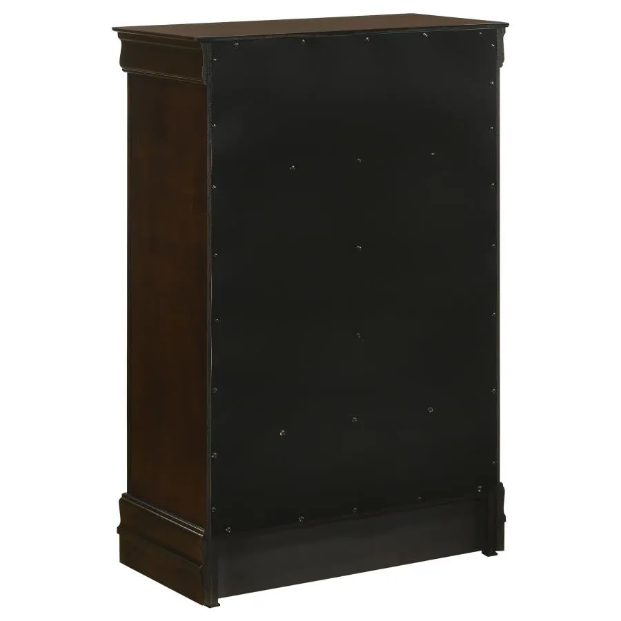 Louis Philippe Cappuccino 4-Piece Queen Panel Bedroom Set with High Headboard - Image 15