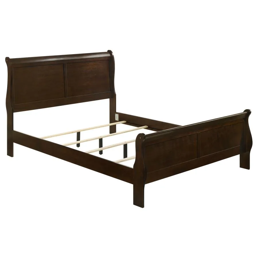 Louis Philippe Cappuccino 4-Piece Queen Panel Bedroom Set with High Headboard - Image 3