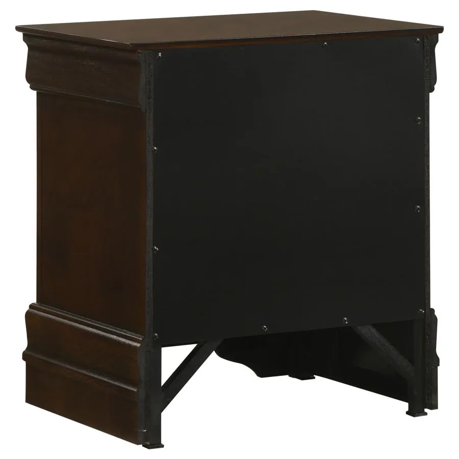 Louis Philippe Cappuccino 4-Piece Queen Panel Bedroom Set with High Headboard - Image 7