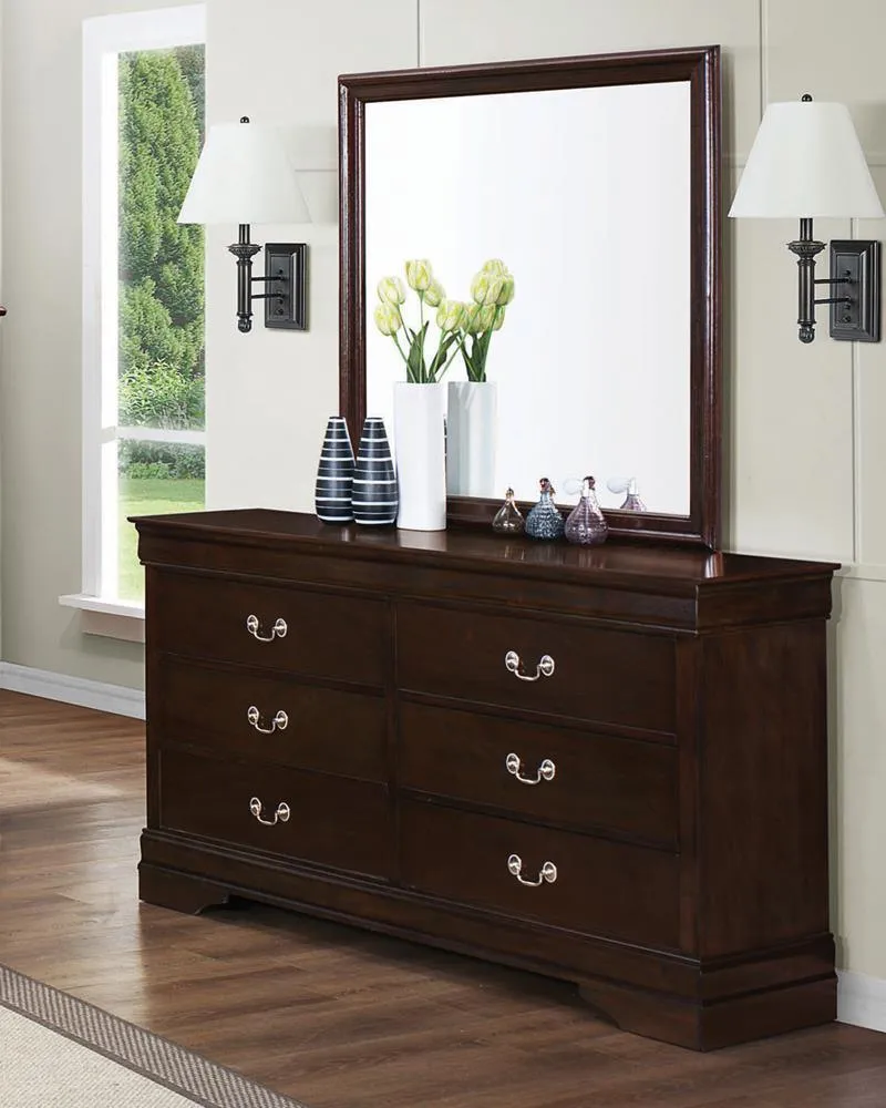 Louis Philippe Cappuccino 6-Drawer Dresser - Image 2