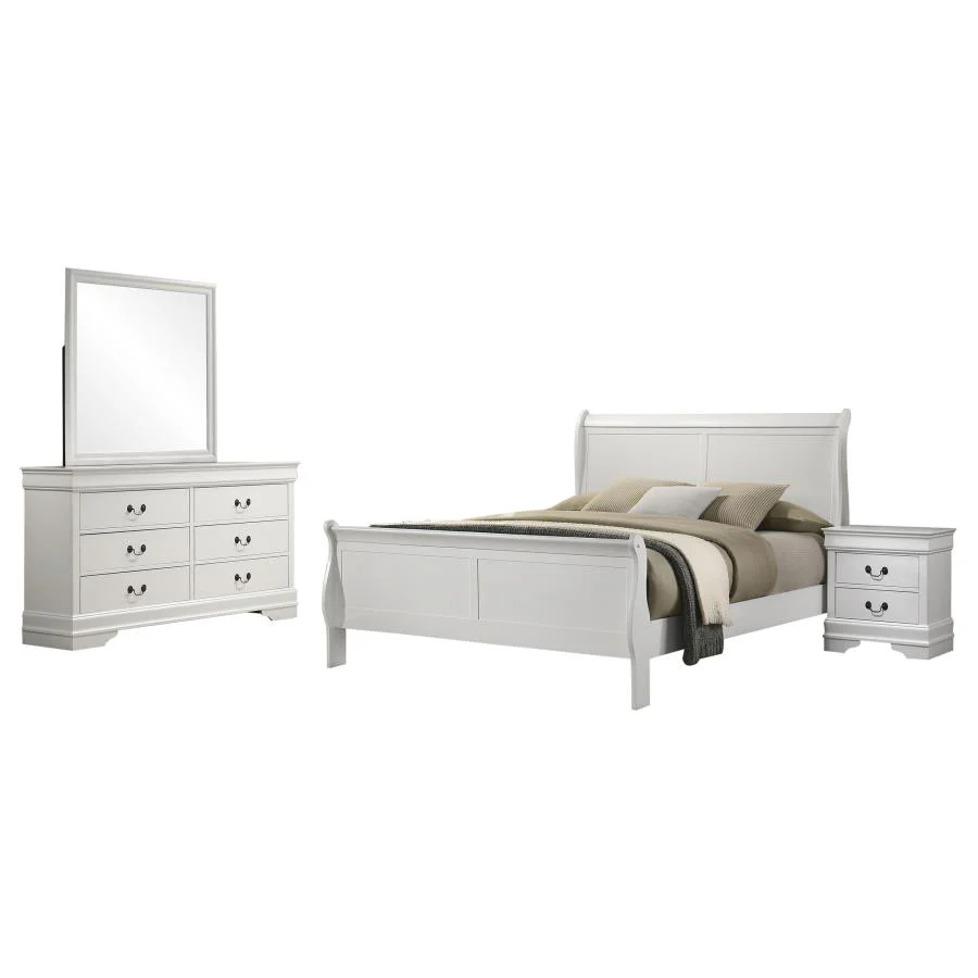 Louis Philippe White 4-Piece Queen Bedroom Set - Image 2
