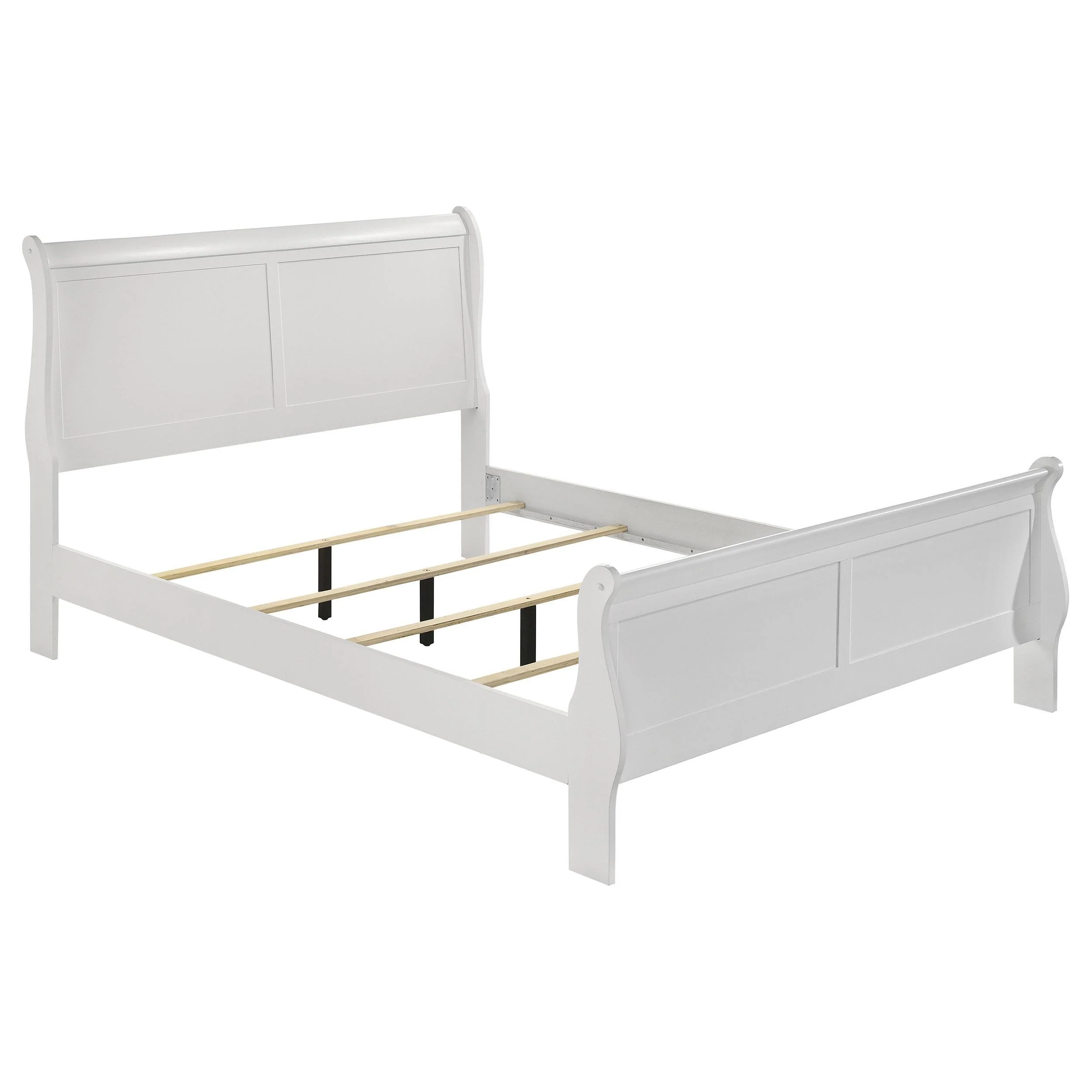 Louis Philippe White 47-inch Full Sleigh Panel Bed - Image 6