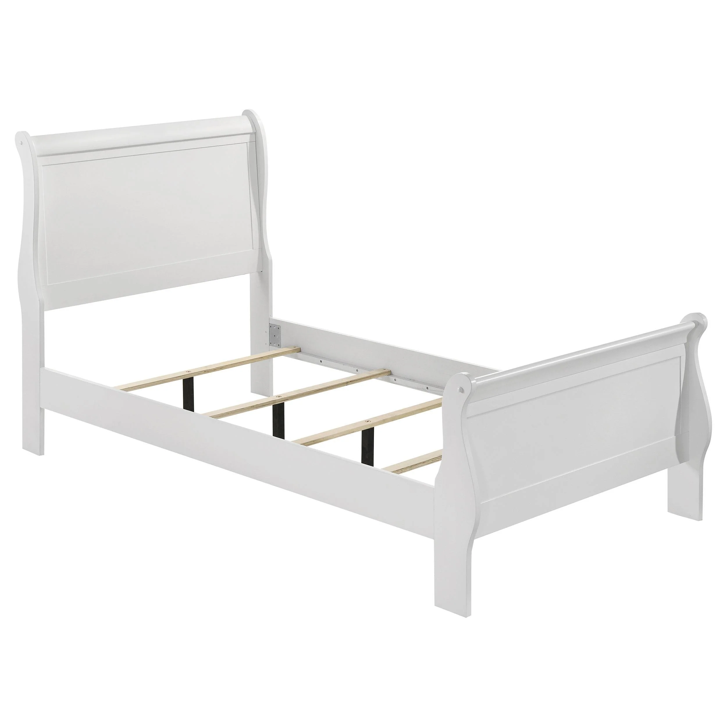 Louis Philippe White 47-inch Twin Sleigh Panel Bed - Image 3