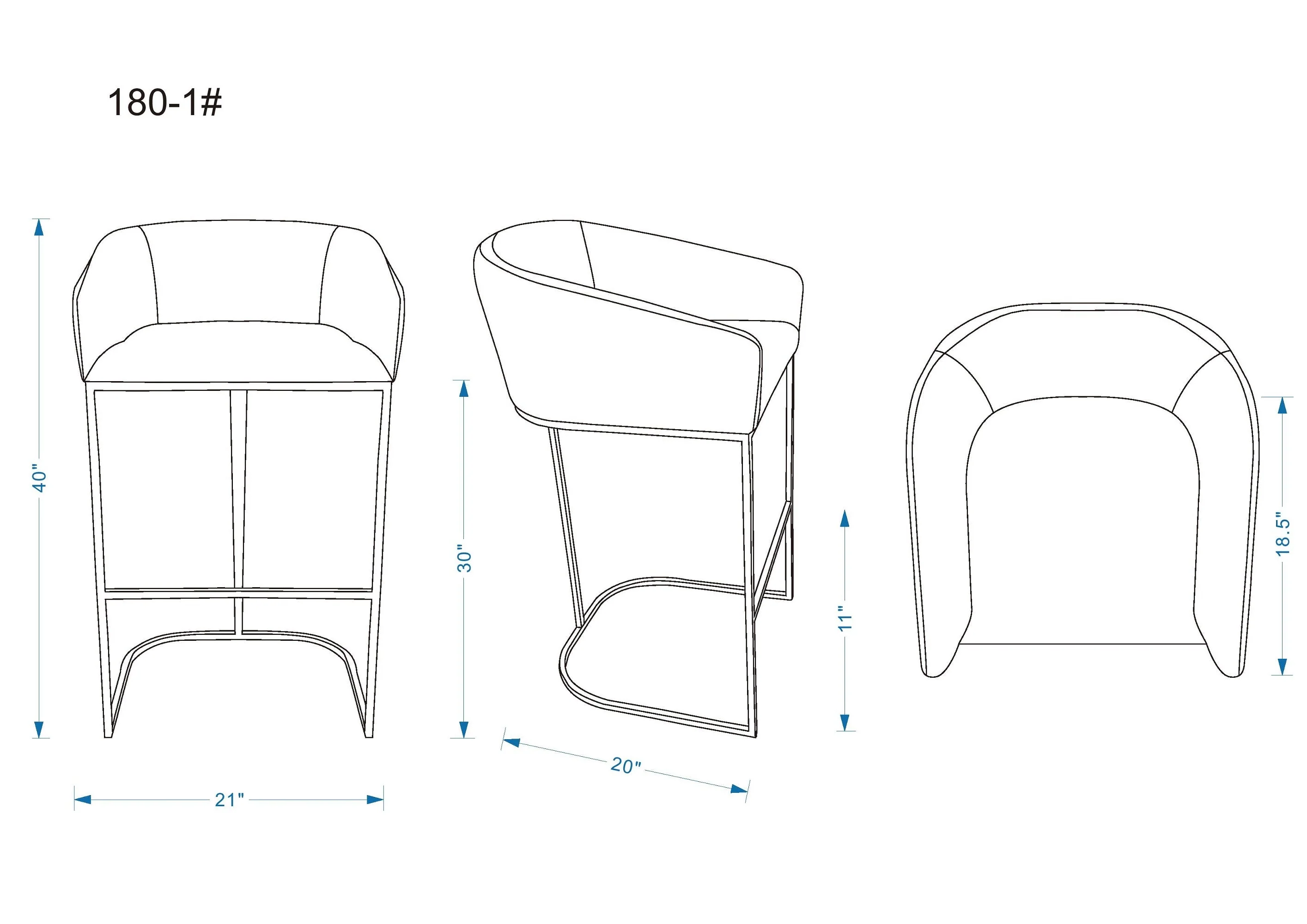 Louvre Barstool in Cream and Titanium Gold (set of 3) - Image 3