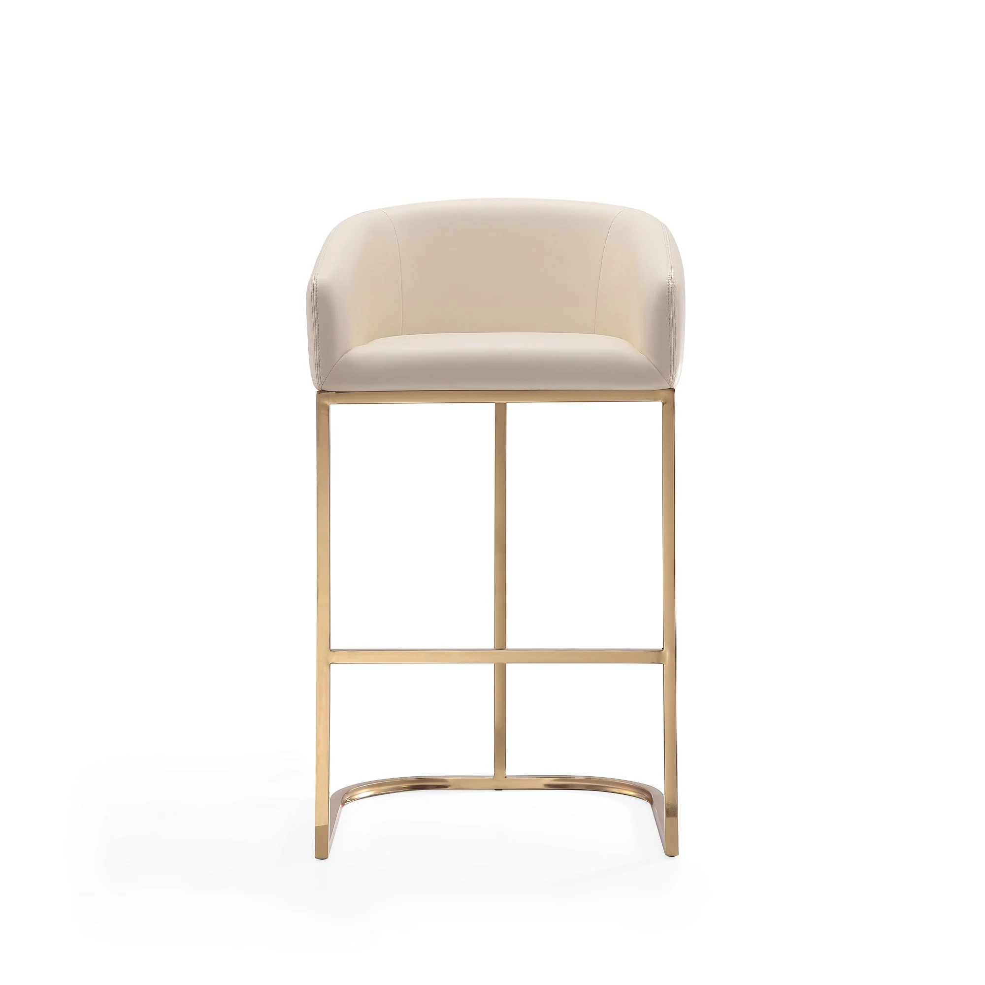Louvre Barstool in Cream and Titanium Gold (set of 3) - Image 5