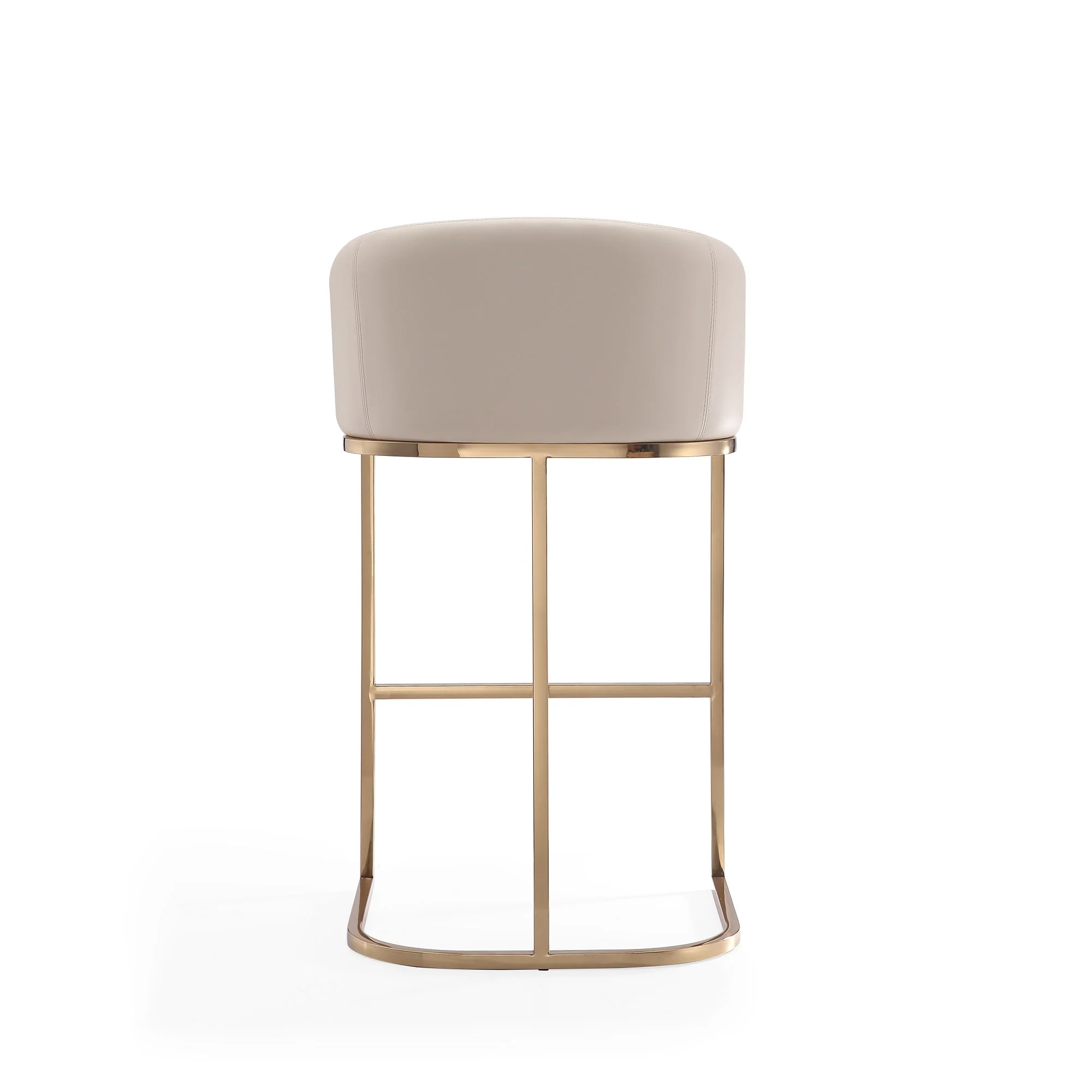 Louvre Barstool in Cream and Titanium Gold (set of 3) - Image 6