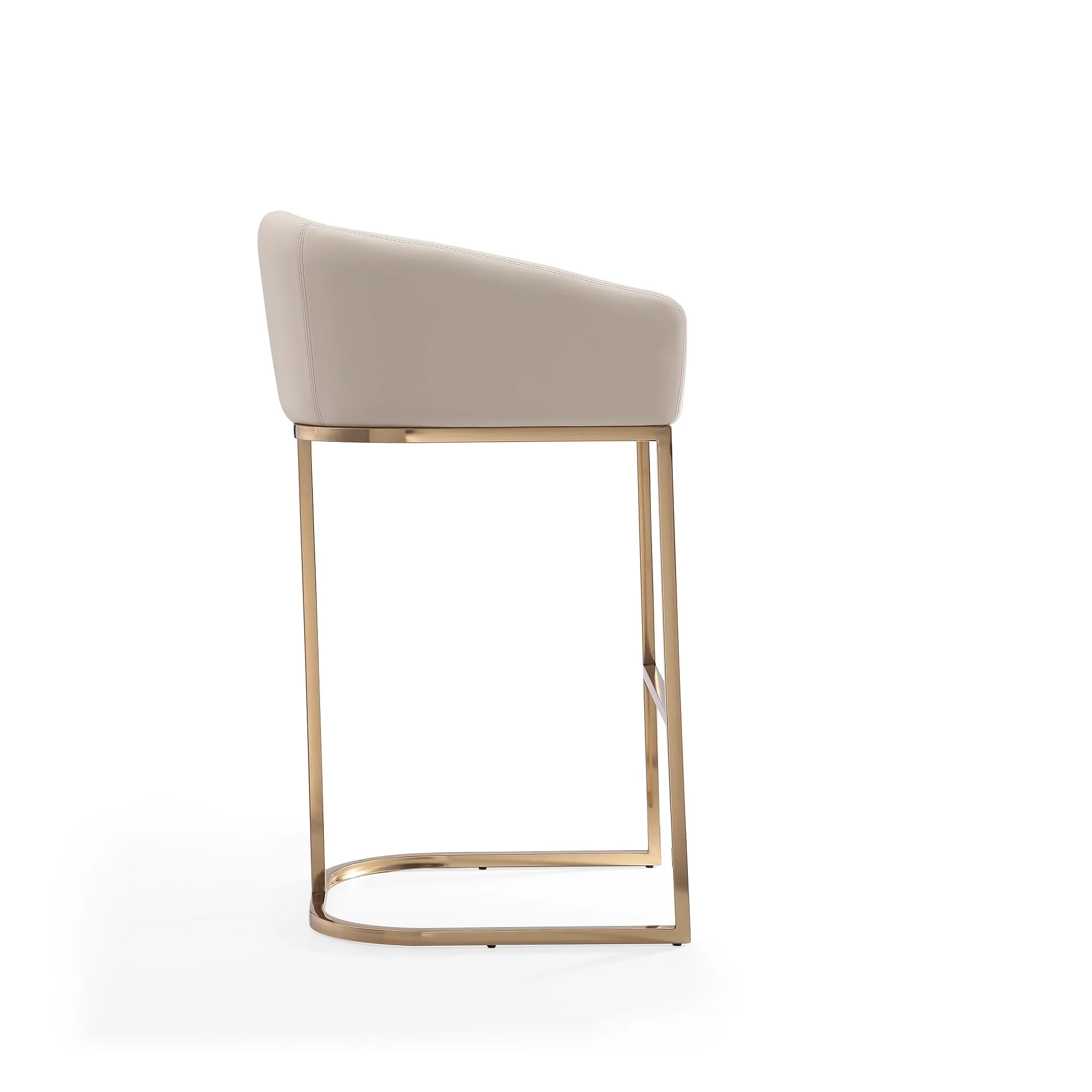 Louvre Barstool in Cream and Titanium Gold (set of 3) - Image 7