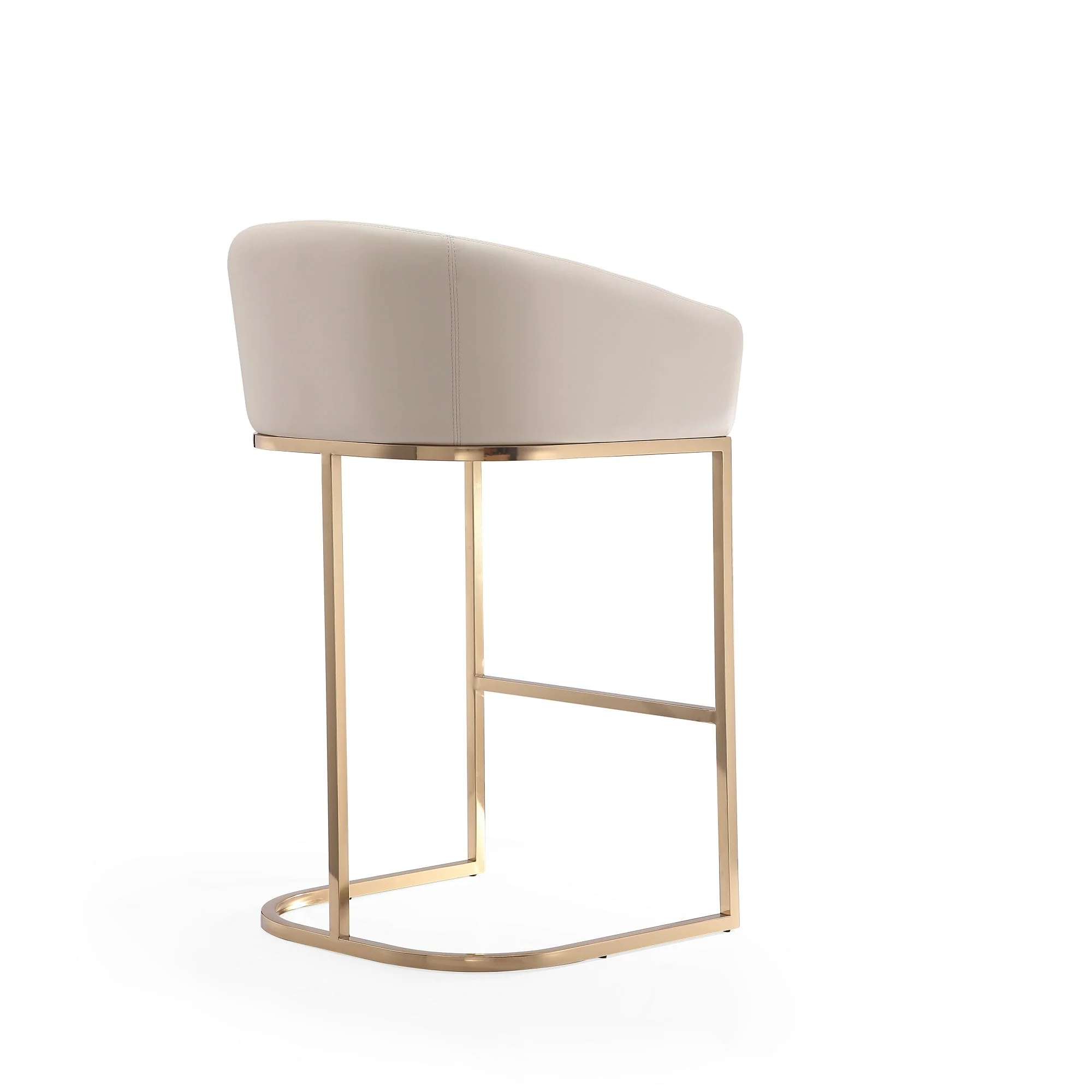 Louvre Barstool in Cream and Titanium Gold (set of 3) - Image 8