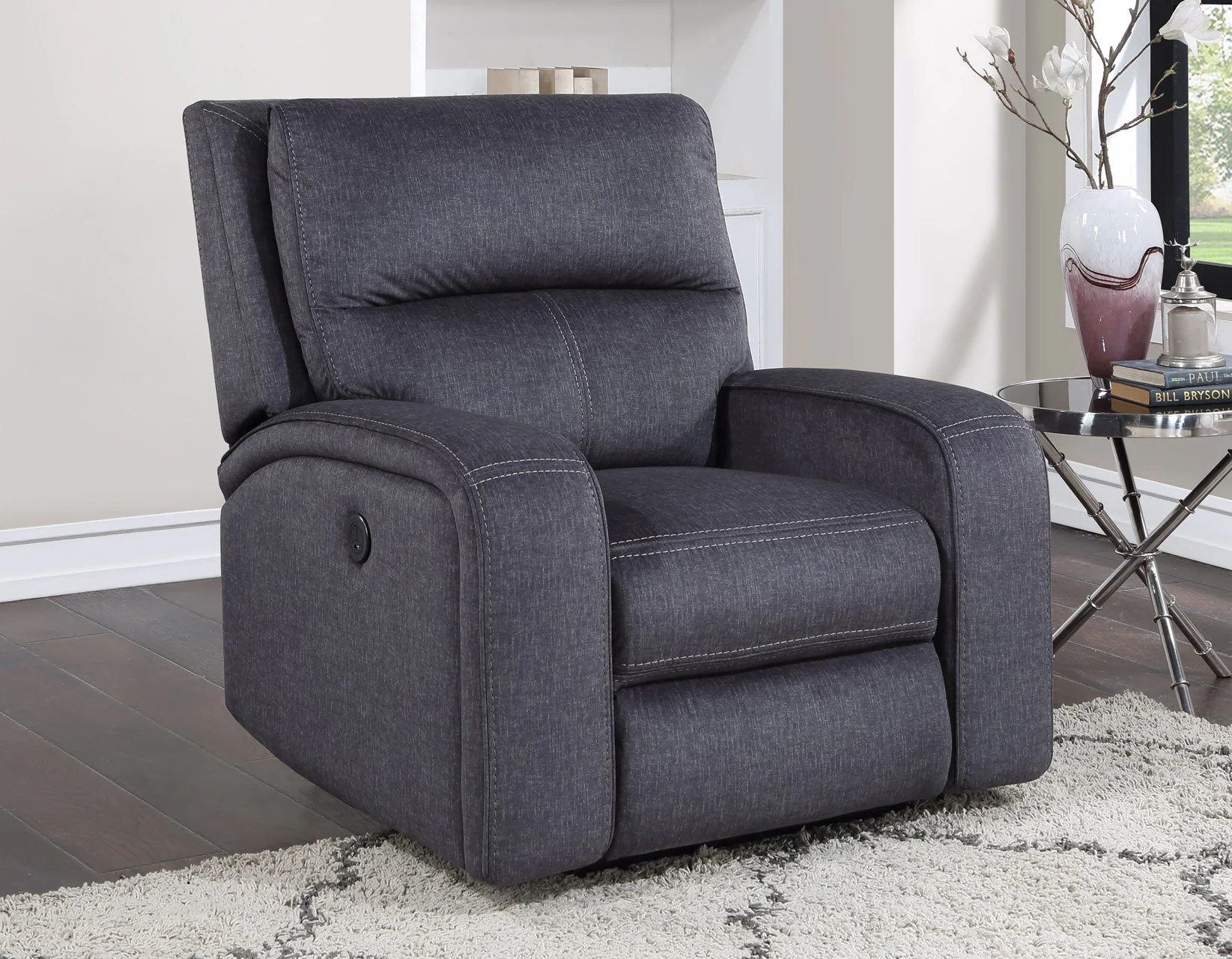 Lovell Charcoal Fabric 3-Piece Power Reclining Set - Image 7