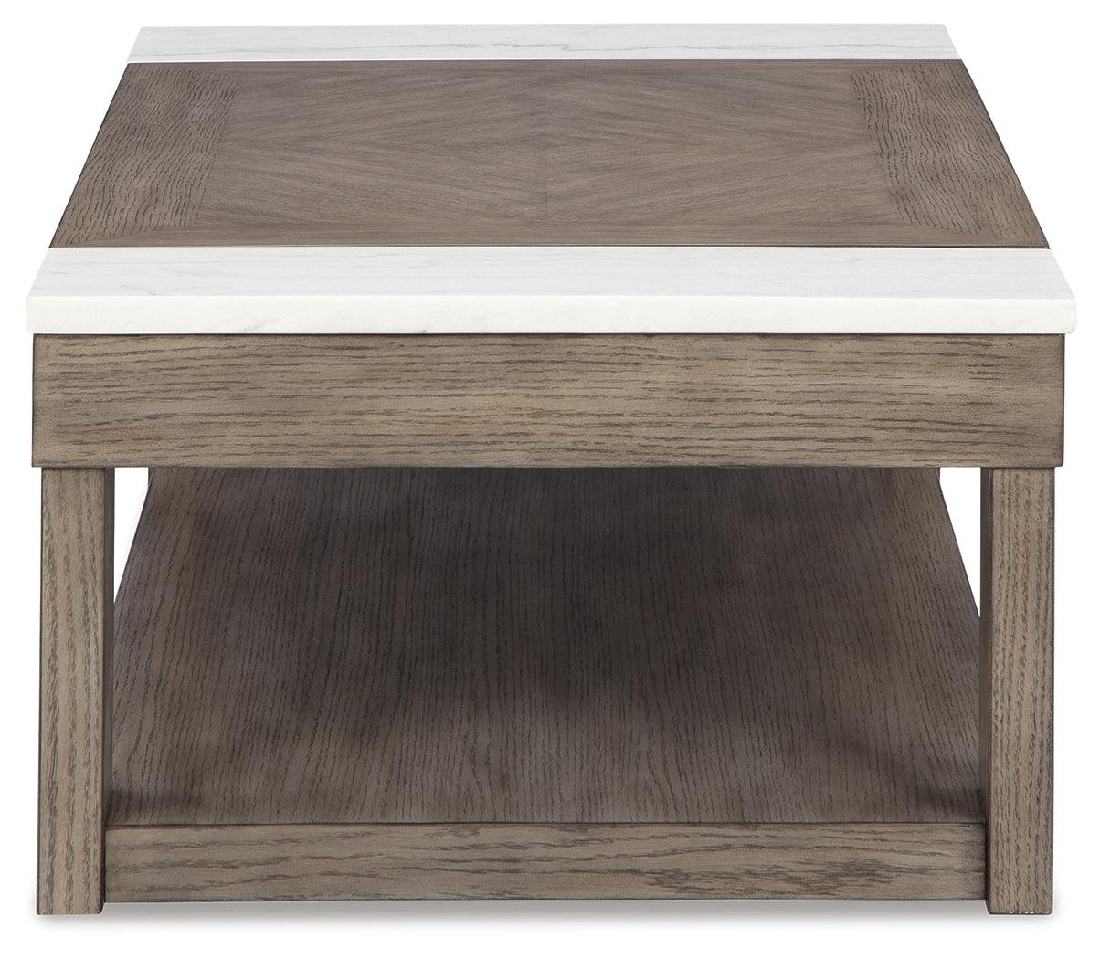 Loyaska Grayish Brown/White Lift-Top Coffee Table - Image 4