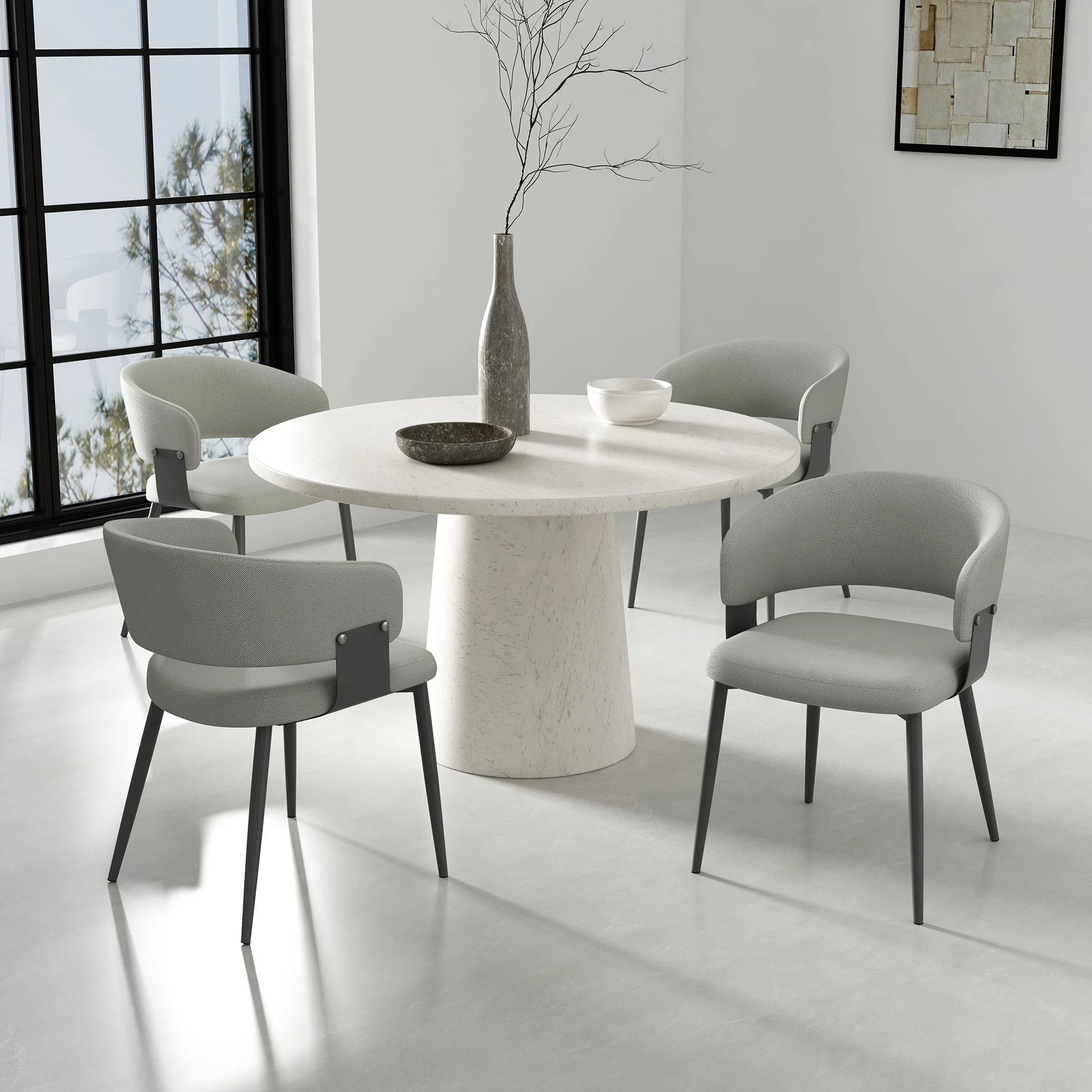 Luce Dining Chair in Stone Grey (set of 2) - Image 11