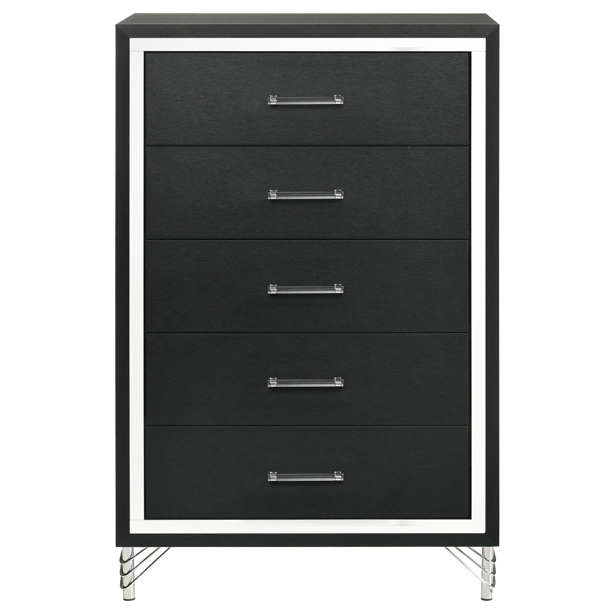 Lucia 5-drawer Bedroom Chest of Drawers Black - Image 3