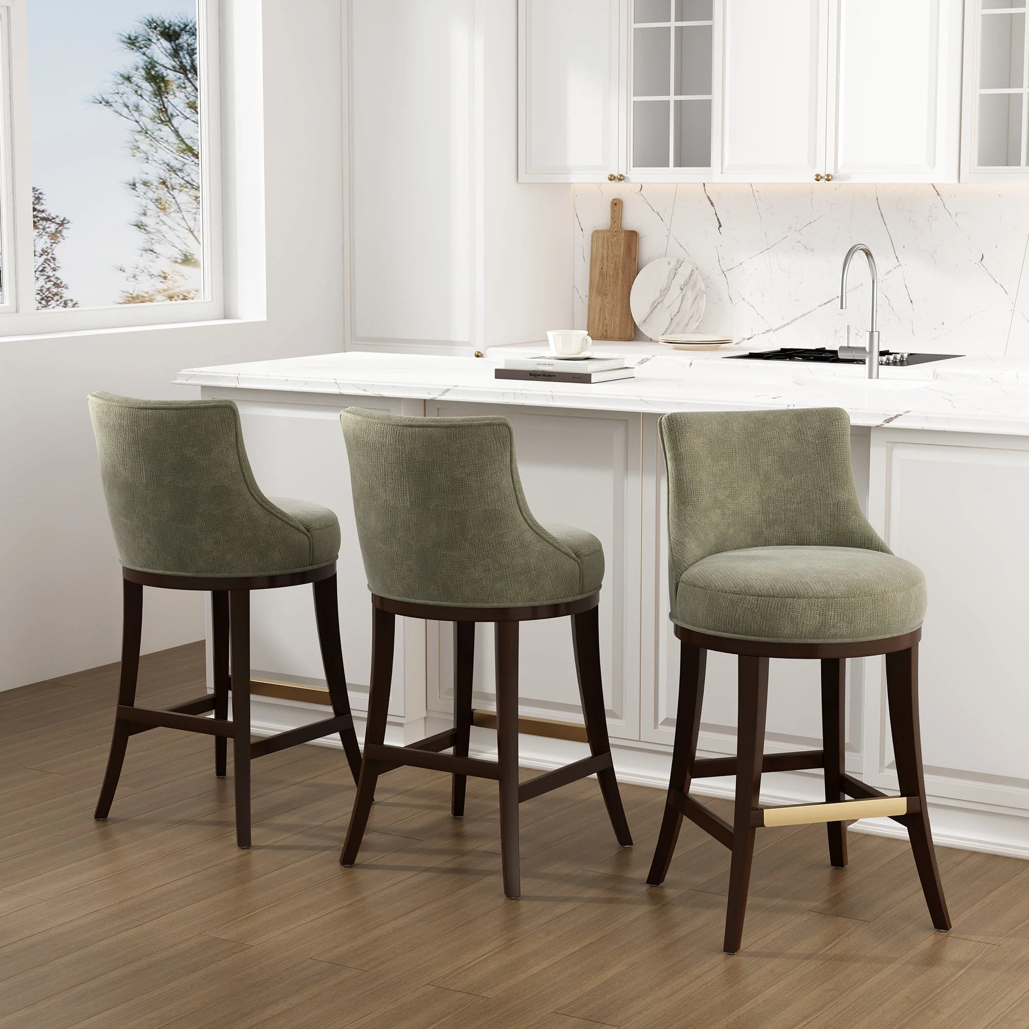 Lucia Barstool in Leaf Green (set of 3) - Image 2