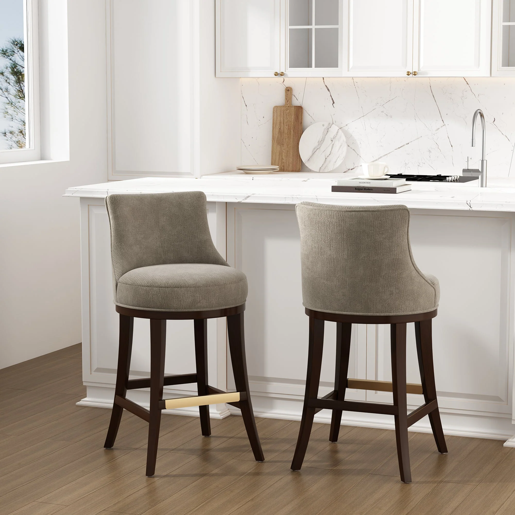 Lucia Barstool in Taupe (set of 2) - Image 2