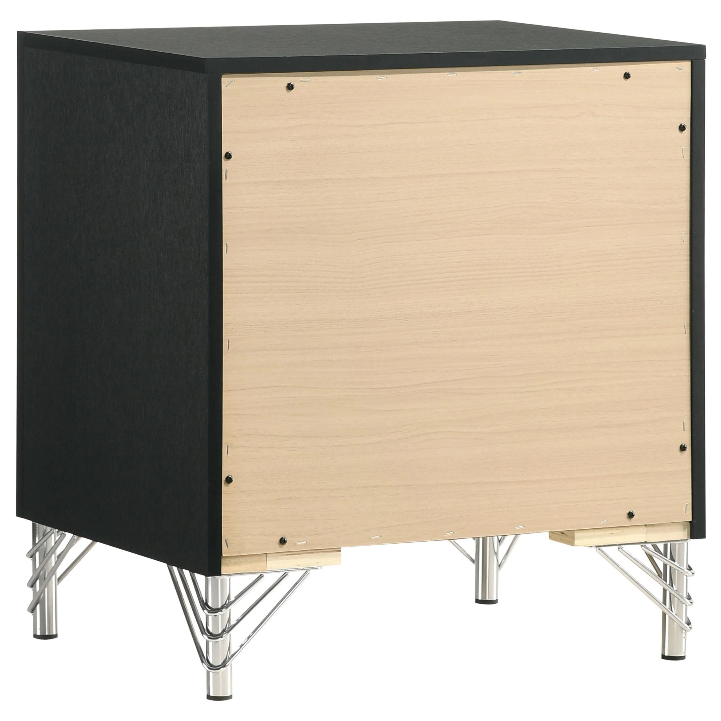 Lucia Black 2-drawer Nightstand Bedside Table - Image 6