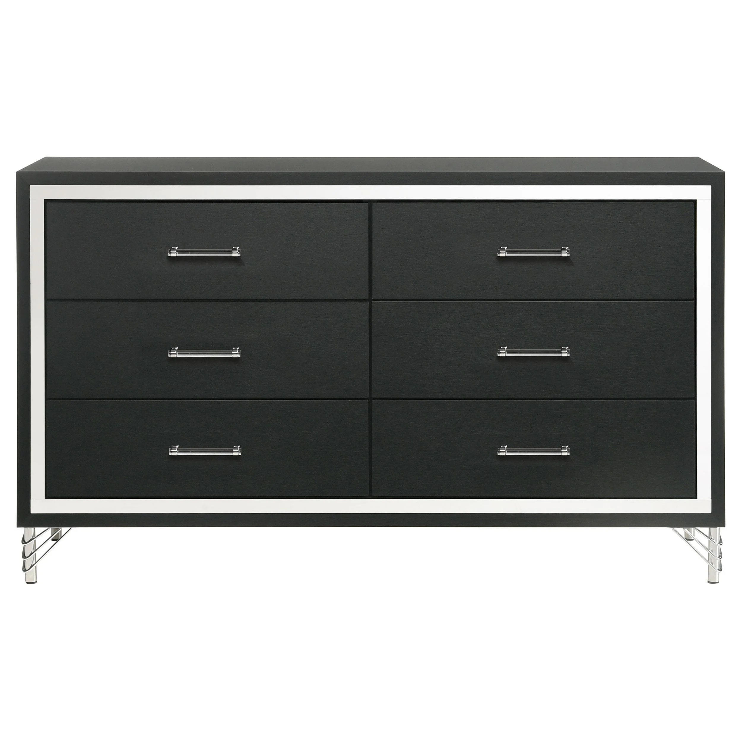 Lucia Black 6-drawer Dresser Cabinet - Image 3