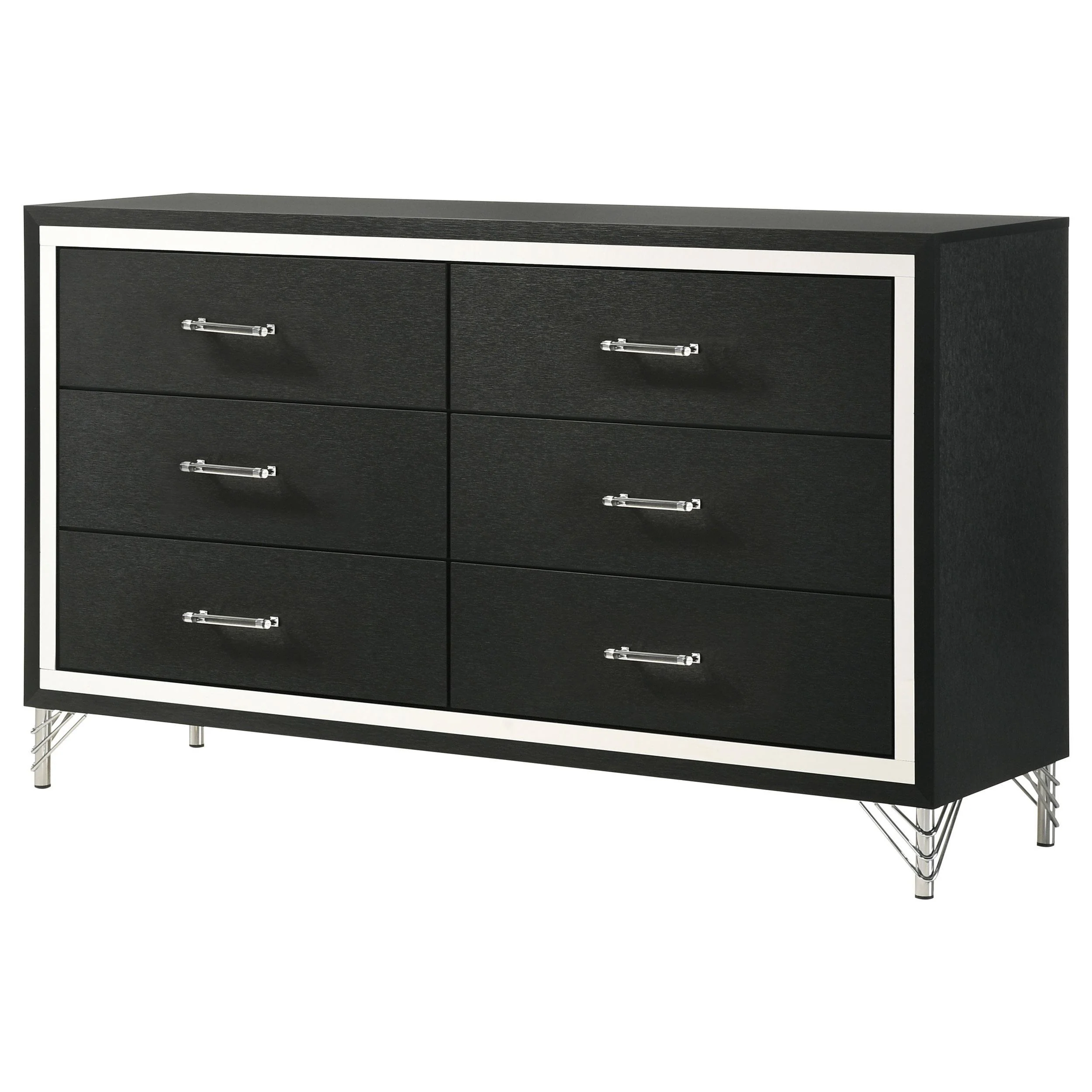 Lucia Black 6-drawer Dresser Cabinet - Image 4