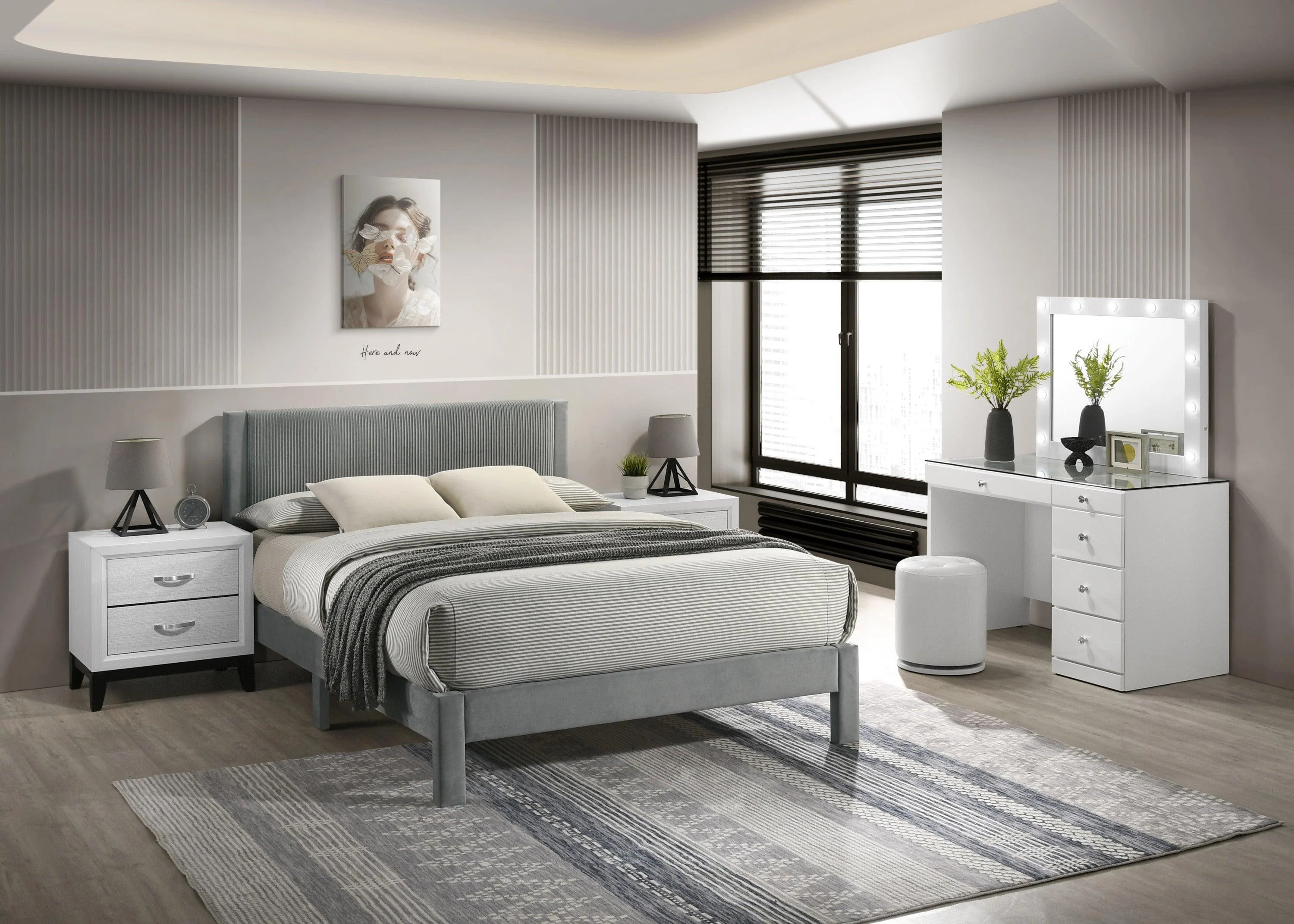 Lucia Light Gray Queen Platform Bed - Image 2