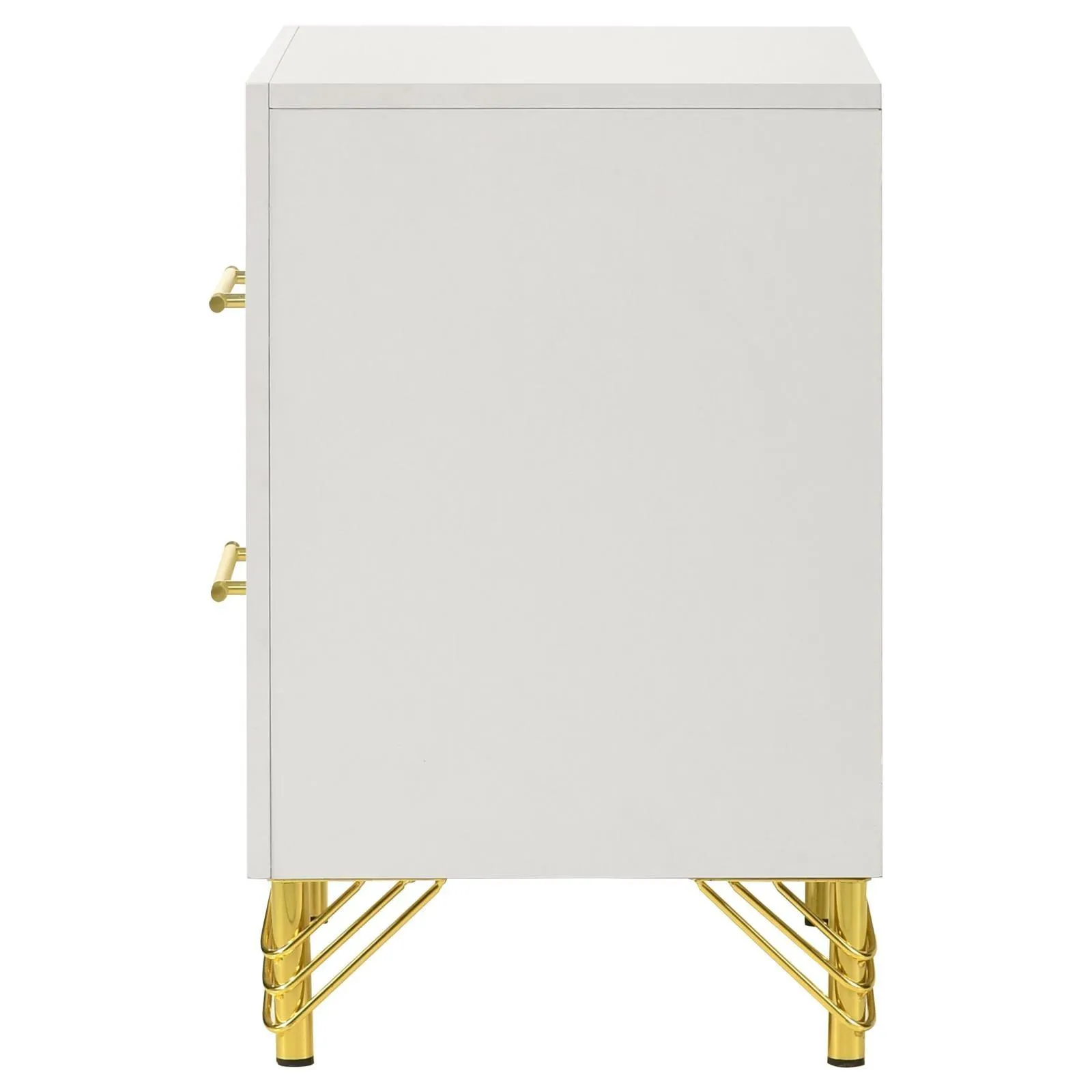 Lucia White 2-drawer Nightstand Bedside Table - Image 5