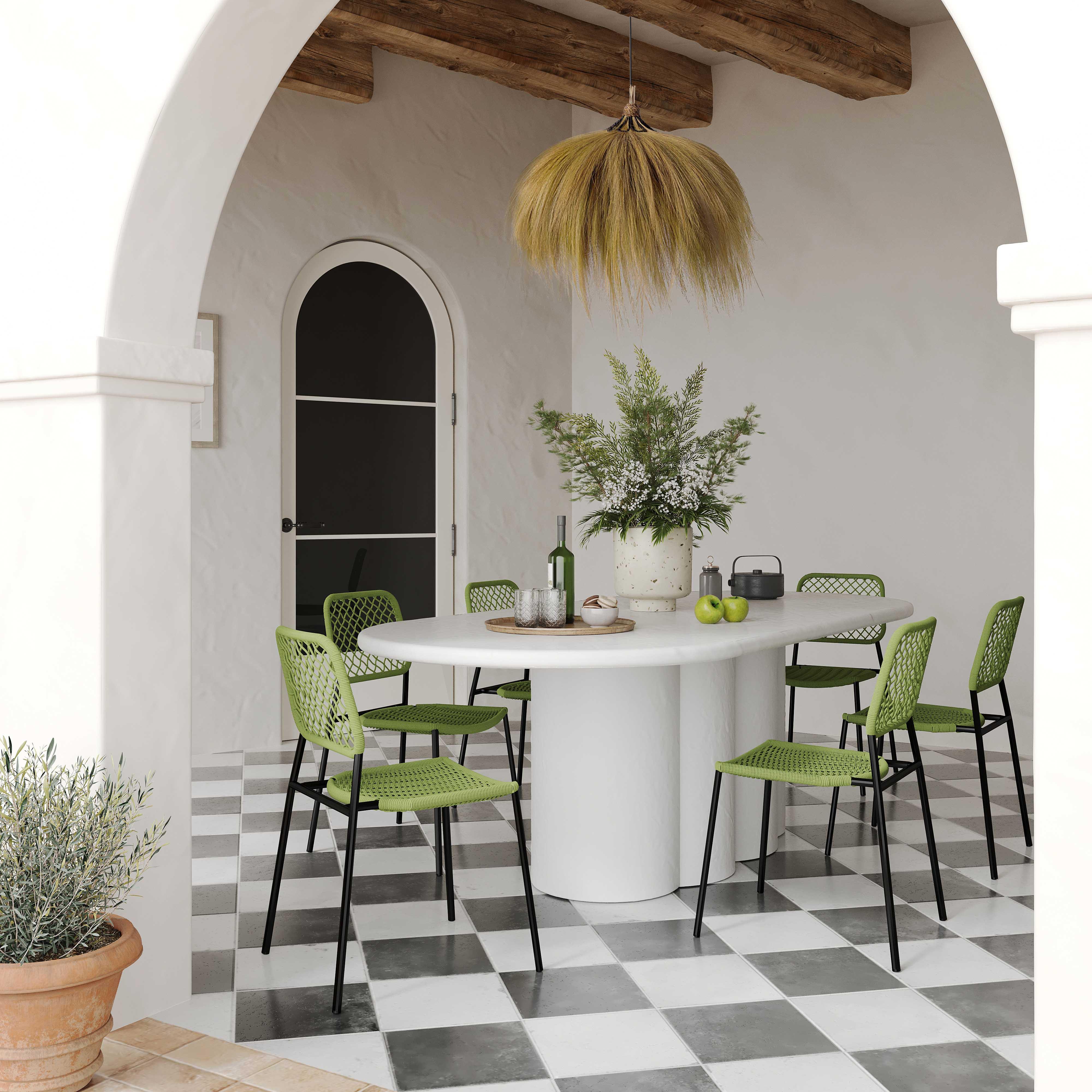 Lucy Dyed Cord Stackable Outdoor Dining Chair - Image 2
