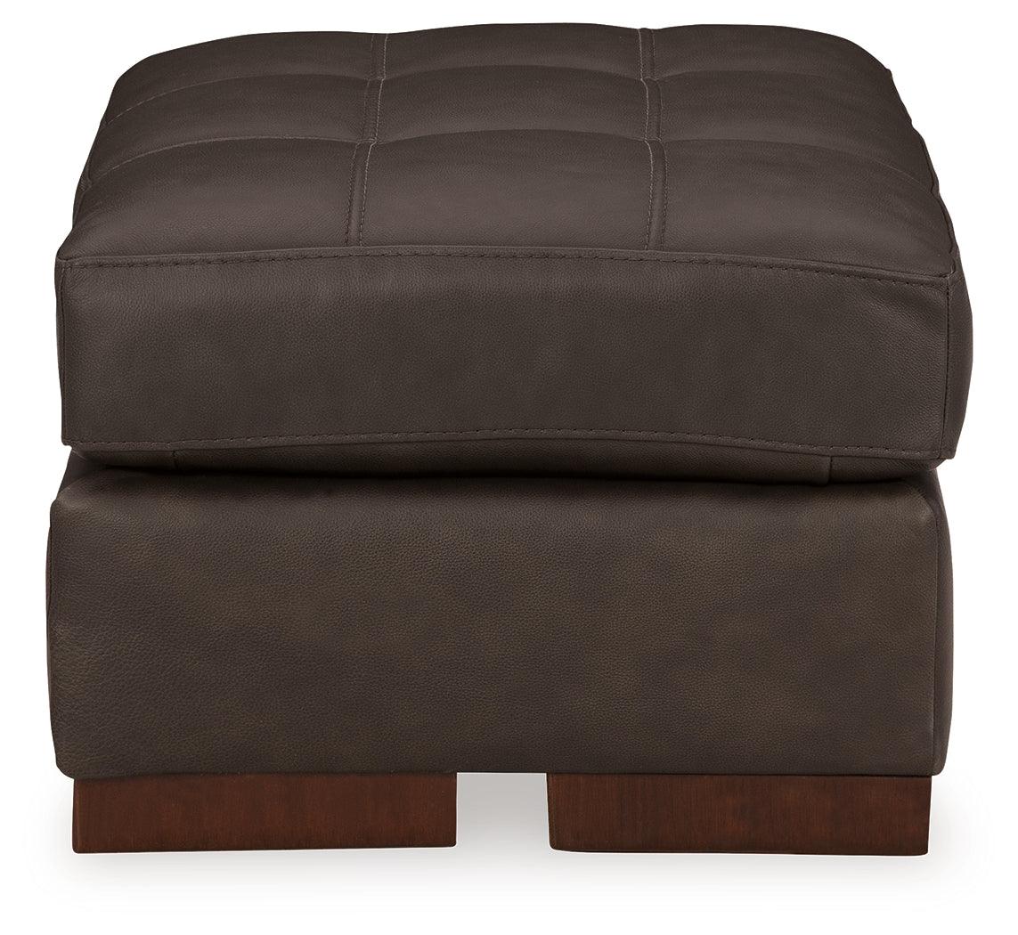 Luigi Thunder Leather Ottoman - Image 3